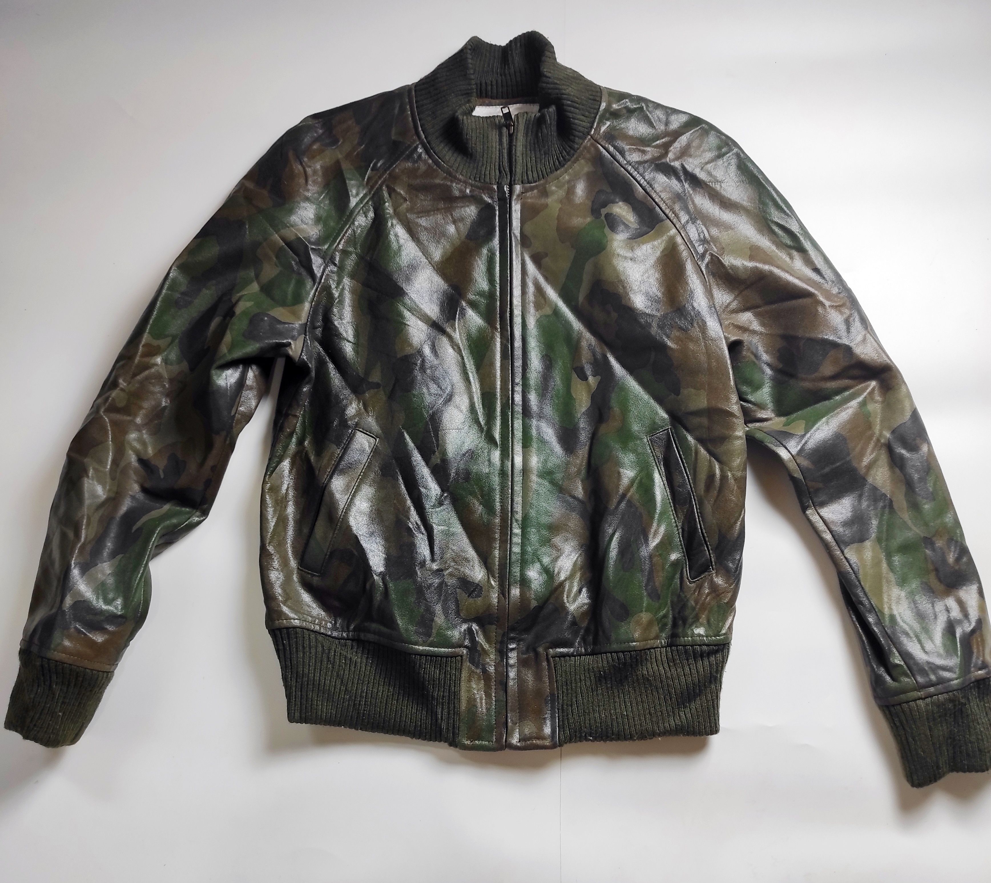 Japanese Brand Rare patriccox Wanabe Bomber Jacket Camo Genuine Leather Size US S / EU 44-46 / 1 - 2 Thumbnail