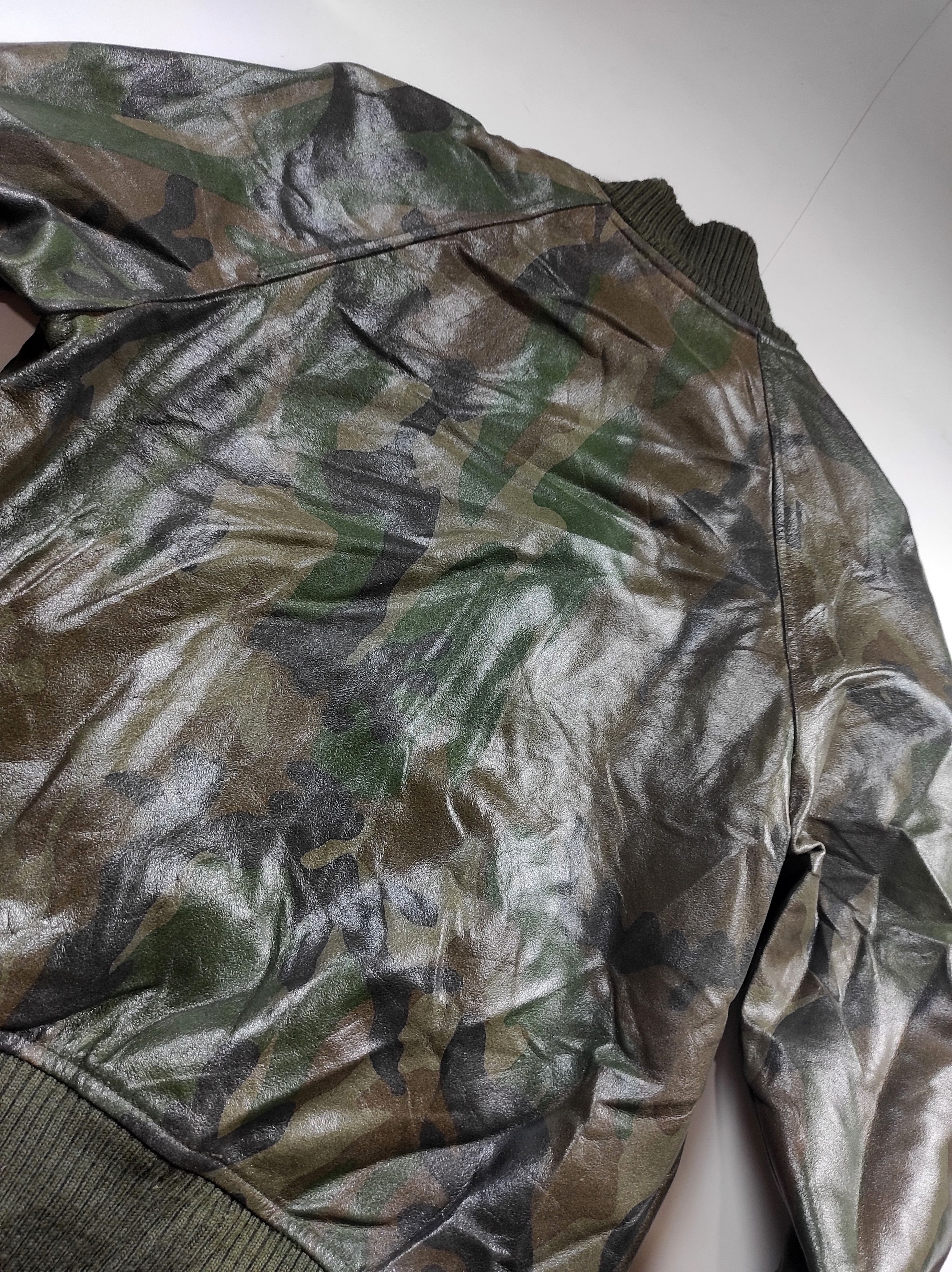 Japanese Brand Rare patriccox Wanabe Bomber Jacket Camo Genuine Leather Size US S / EU 44-46 / 1 - 5 Thumbnail