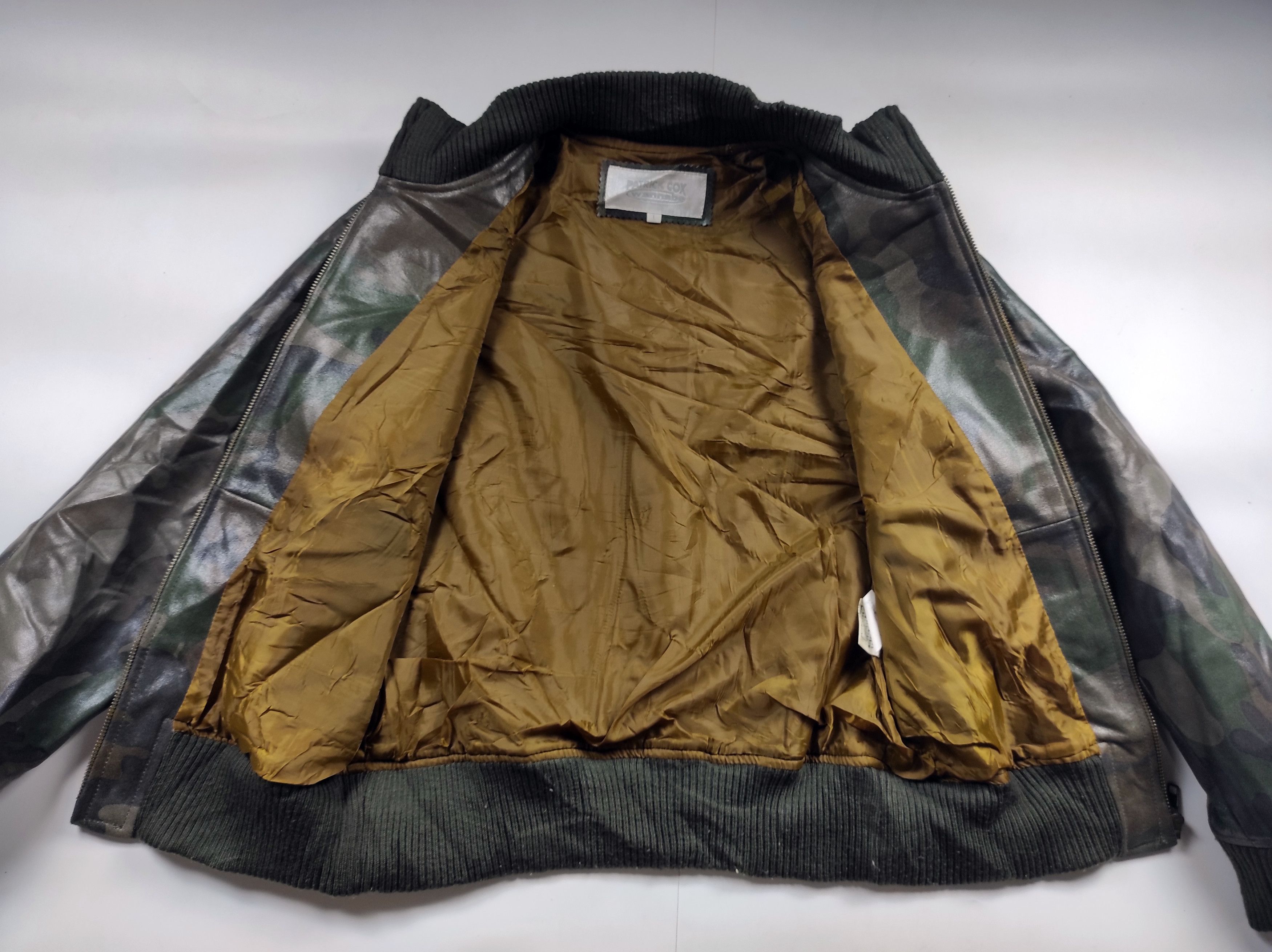 Japanese Brand Rare patriccox Wanabe Bomber Jacket Camo Genuine Leather Size US S / EU 44-46 / 1 - 6 Thumbnail