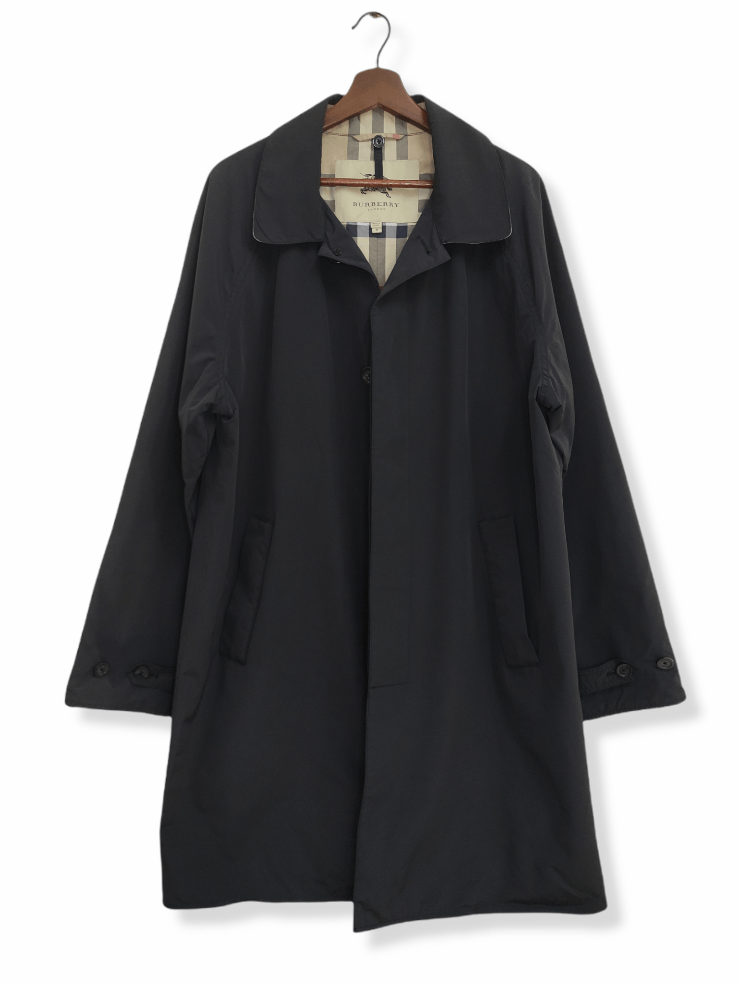 image of Burberry Long Jacket in Black, Men's (Size Medium)