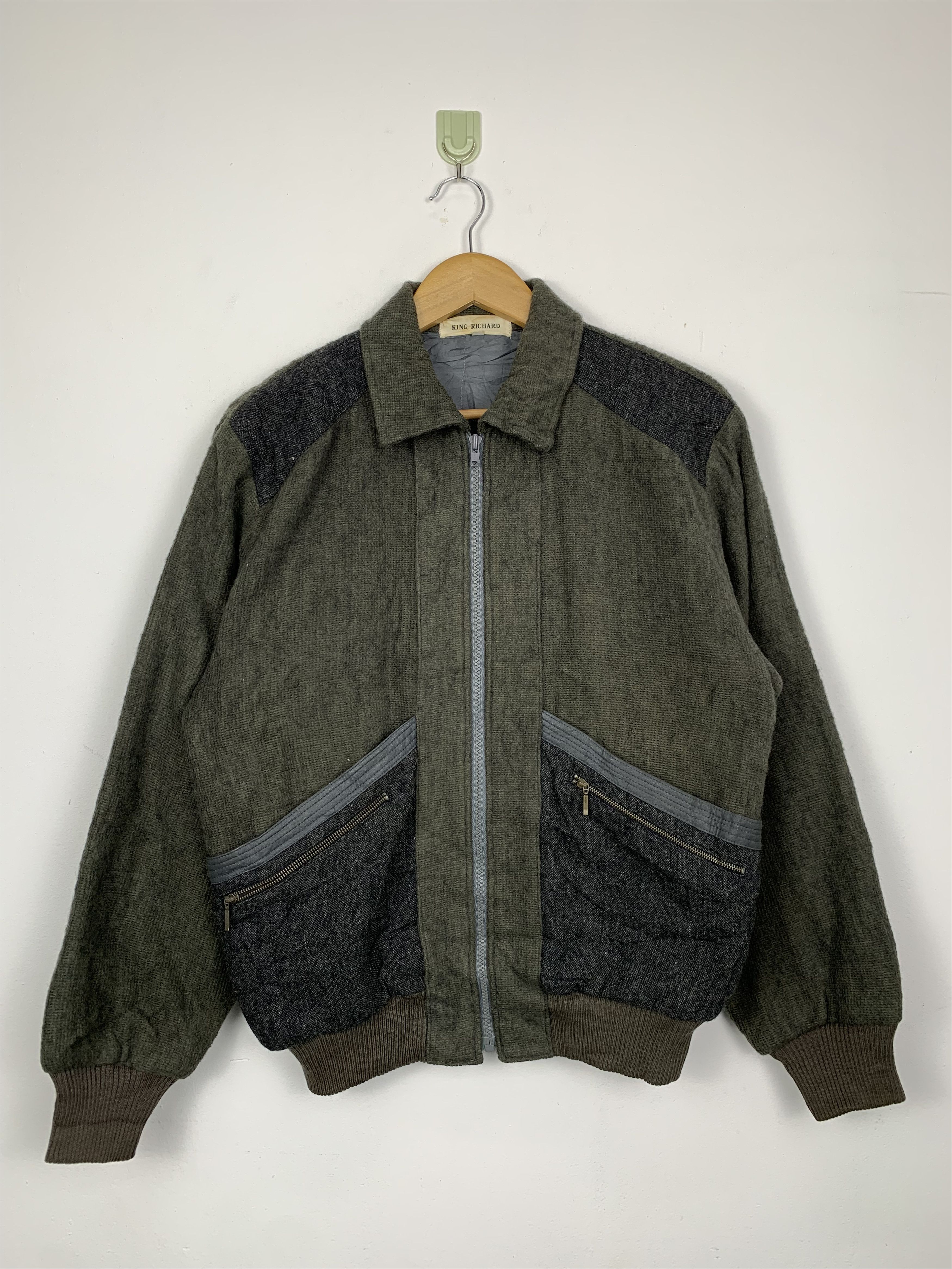 Japanese Brand Vintage KING RICHARD Bomber Style Jackets Wool J0669 Size US S / EU 44-46 / 1 - 1 Thumbnail