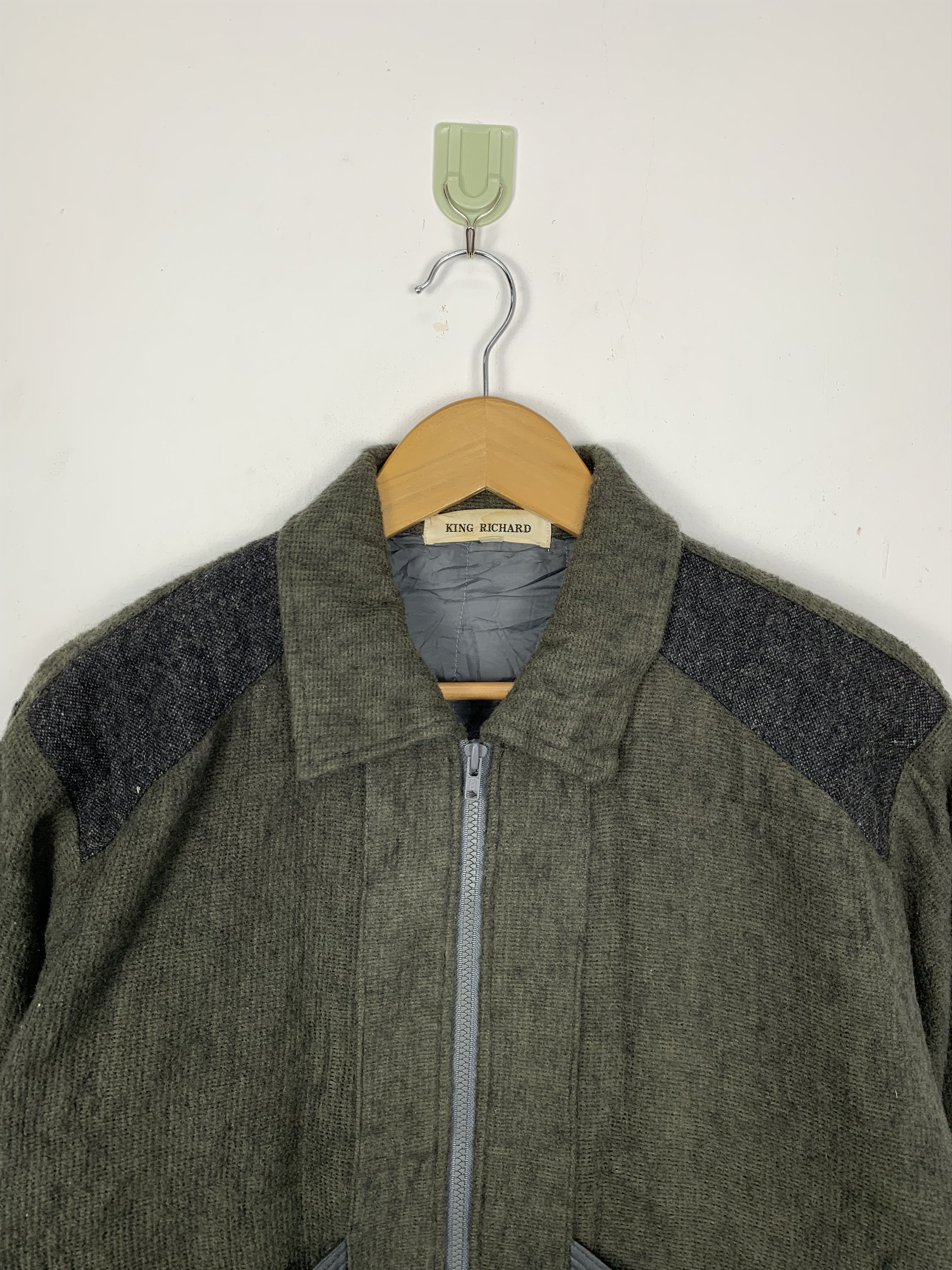 Japanese Brand Vintage KING RICHARD Bomber Style Jackets Wool J0669 Size US S / EU 44-46 / 1 - 2 Thumbnail