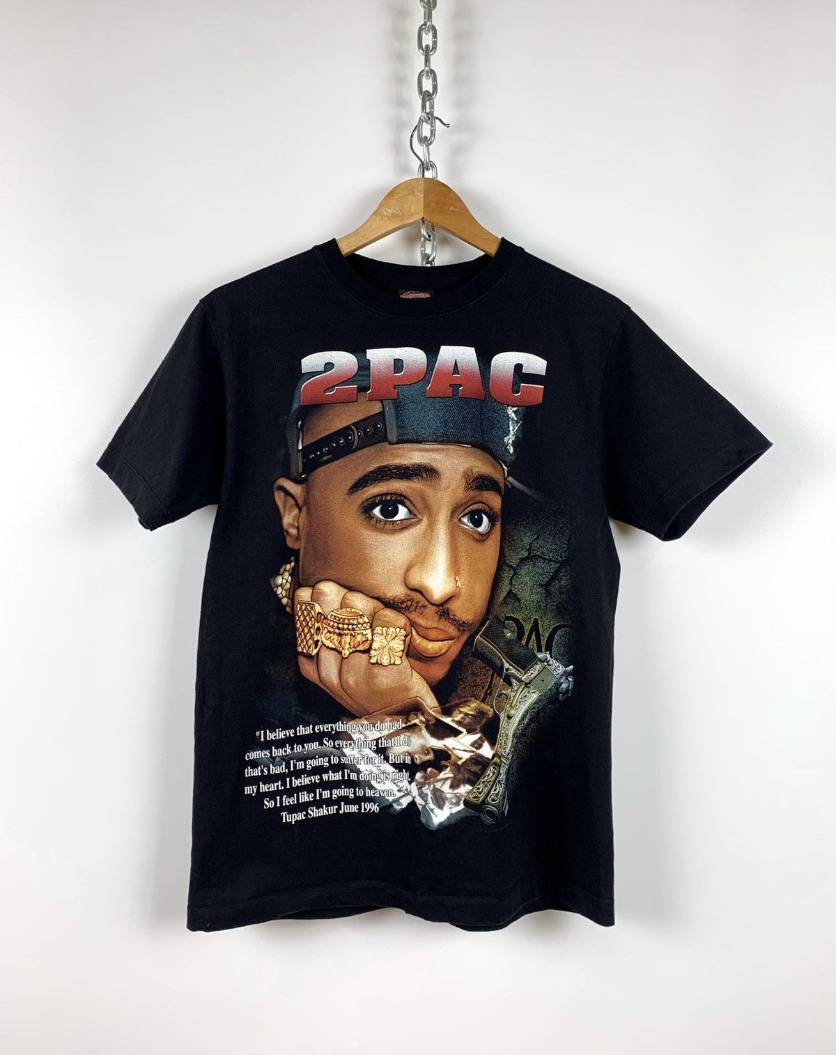Band Tees Rare Vintage 90/00s 2Pac Tupac Double Sided Big Logo T-Shirt Size US M / EU 48-50 / 2 - 1 Thumbnail