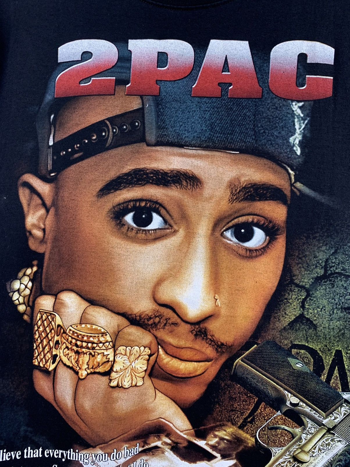 Band Tees Rare Vintage 90/00s 2Pac Tupac Double Sided Big Logo T-Shirt Size US M / EU 48-50 / 2 - 10 Thumbnail