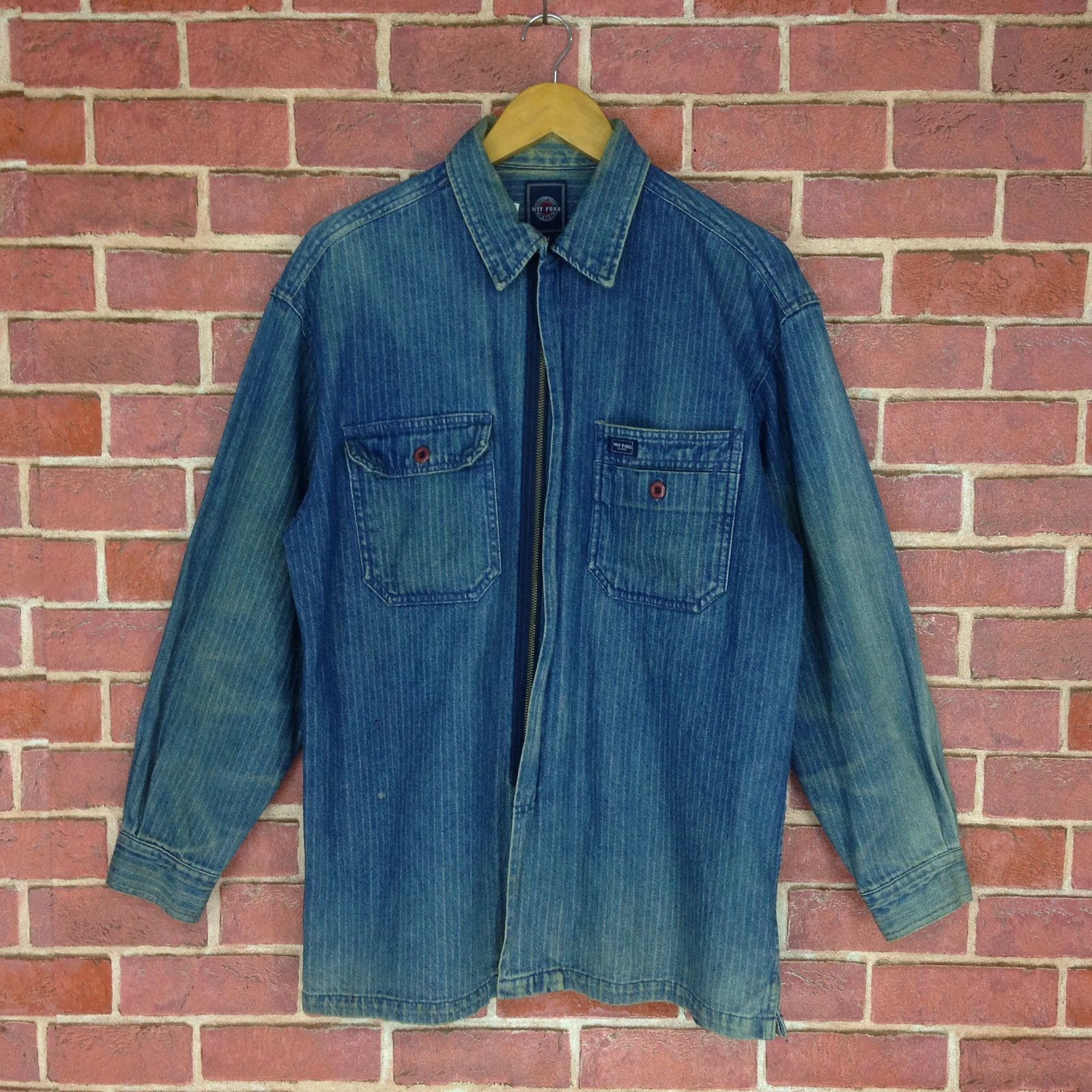 Indigo Vintage Denime Jacket Workwear WIT FORD Indigo Jacket Size US M / EU 48-50 / 2 - 1 Thumbnail