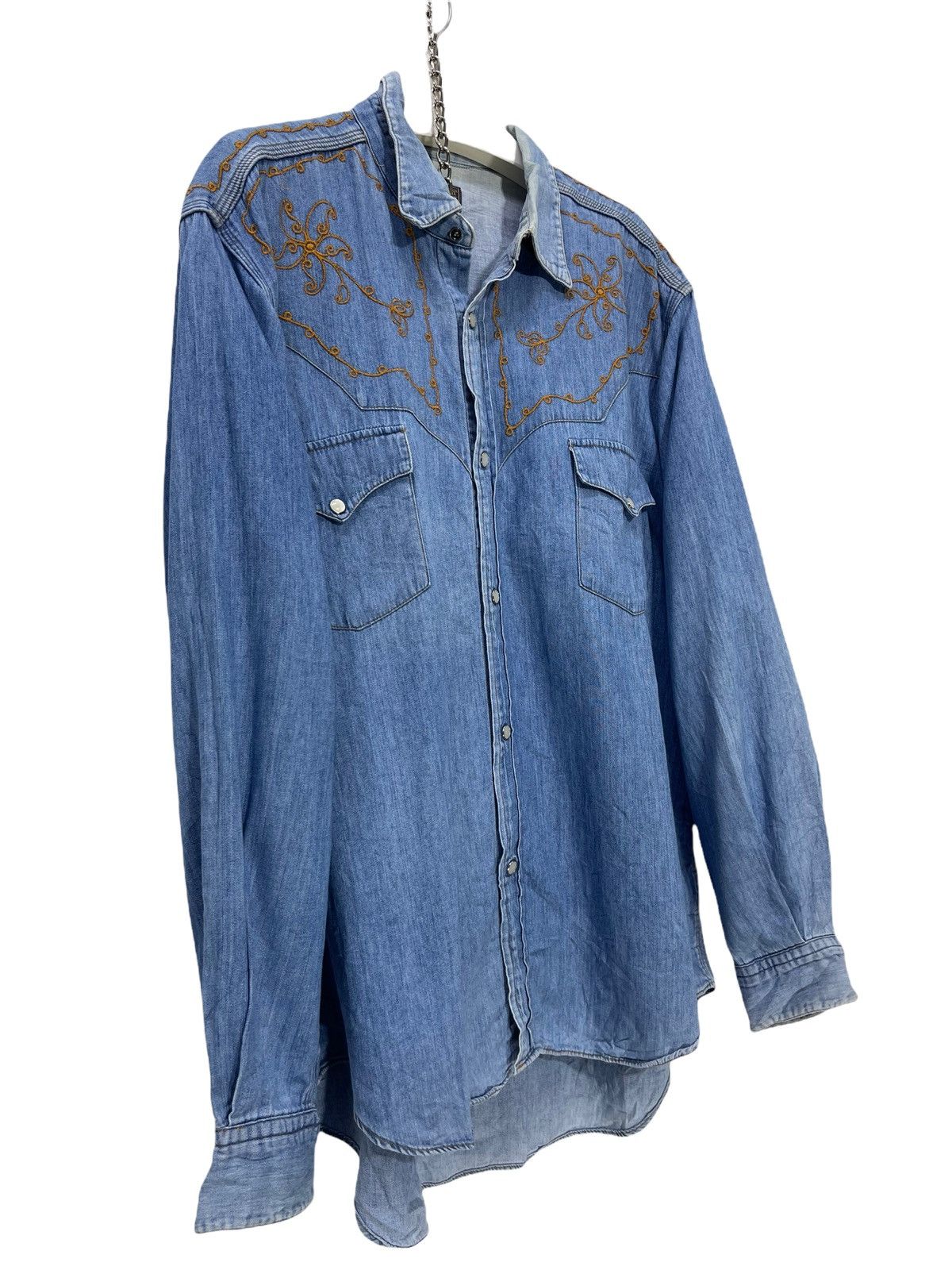 Edwin Edwin Chambray Thin Denim Western Shirt Embroydery 2🟩1 Size US L / EU 52-54 / 3 - 4 Thumbnail