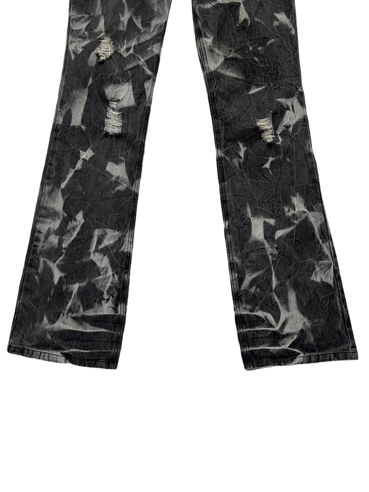 LOWBOX FYE🔥LOWBOX Distressed Black Fragment Acid Wash Punk Flare Size US 32 / EU 48 - 6 Thumbnail