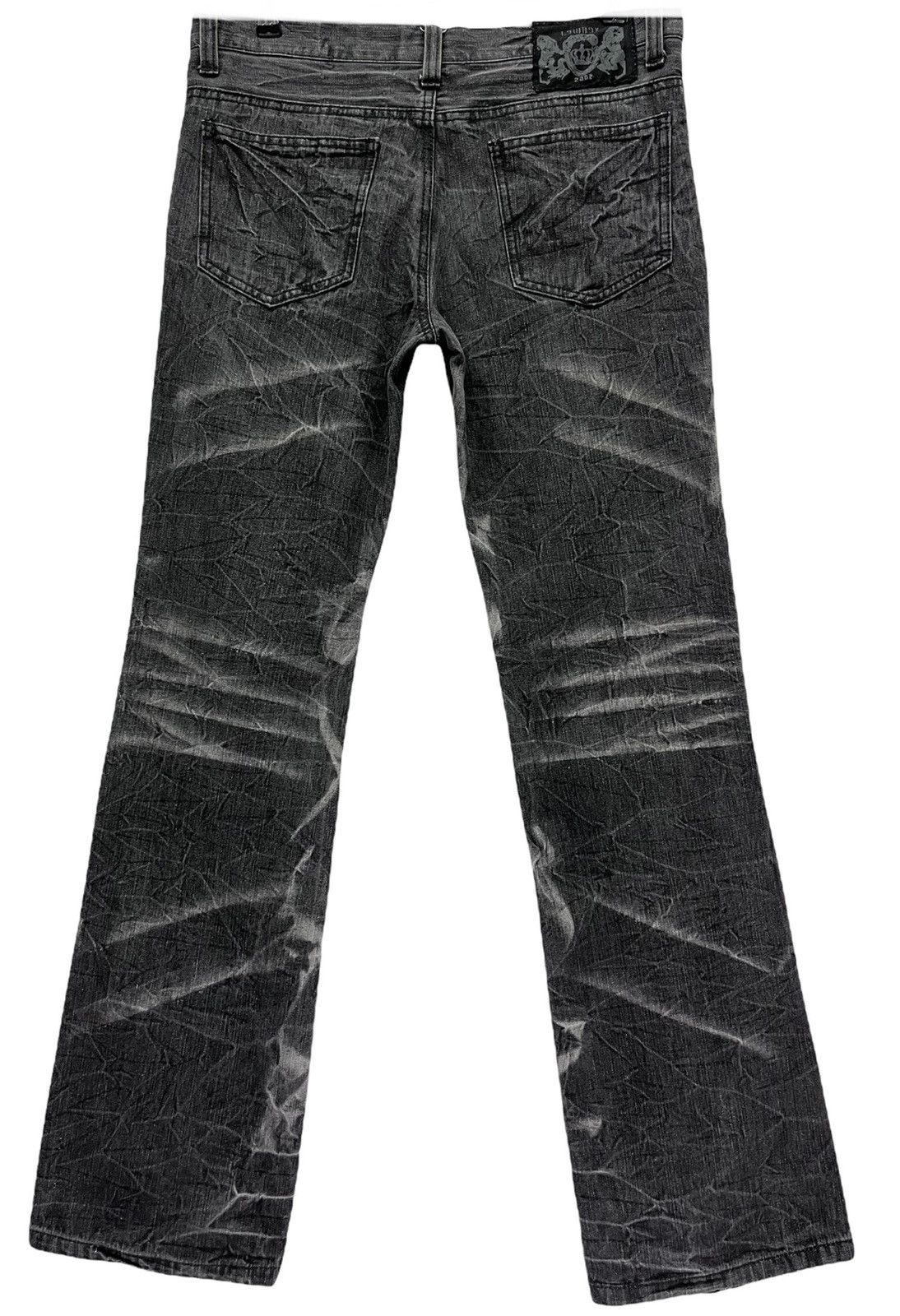LOWBOX FYE🔥LOWBOX Distressed Black Fragment Acid Wash Punk Flare Size US 32 / EU 48 - 9 Thumbnail
