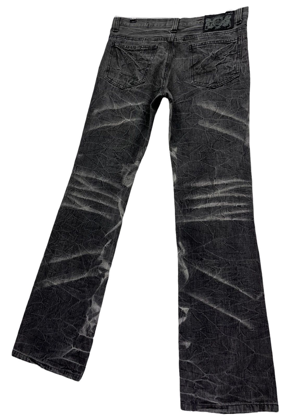 LOWBOX FYE🔥LOWBOX Distressed Black Fragment Acid Wash Punk Flare Size US 32 / EU 48 - 10 Thumbnail