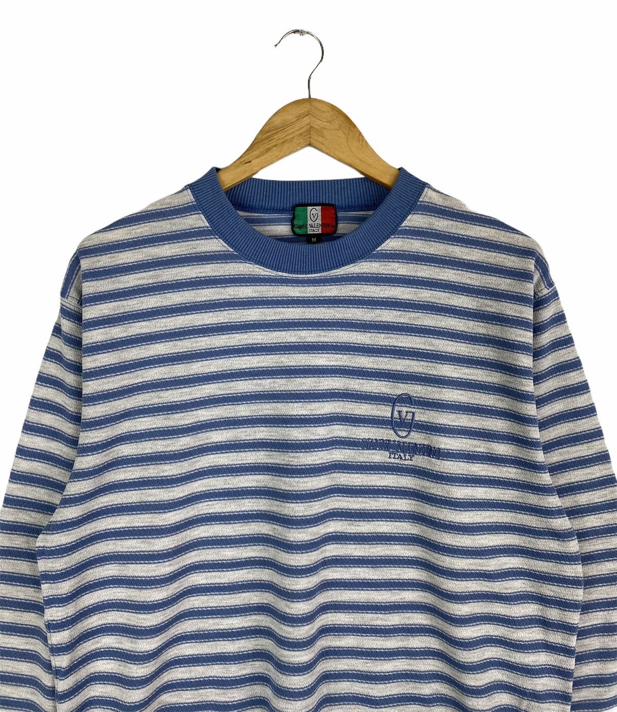 GIANNI VALENTINO Italy Small Logo Stripes Sweatshirt