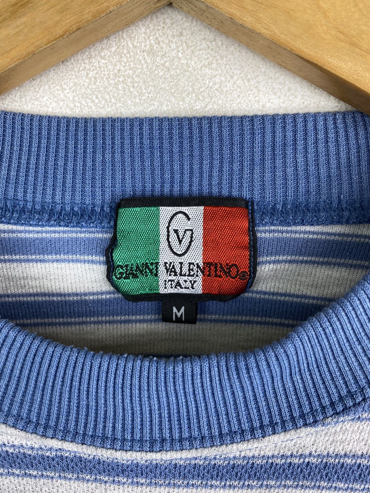 GIANNI VALENTINO Italy Small Logo Stripes Sweatshirt