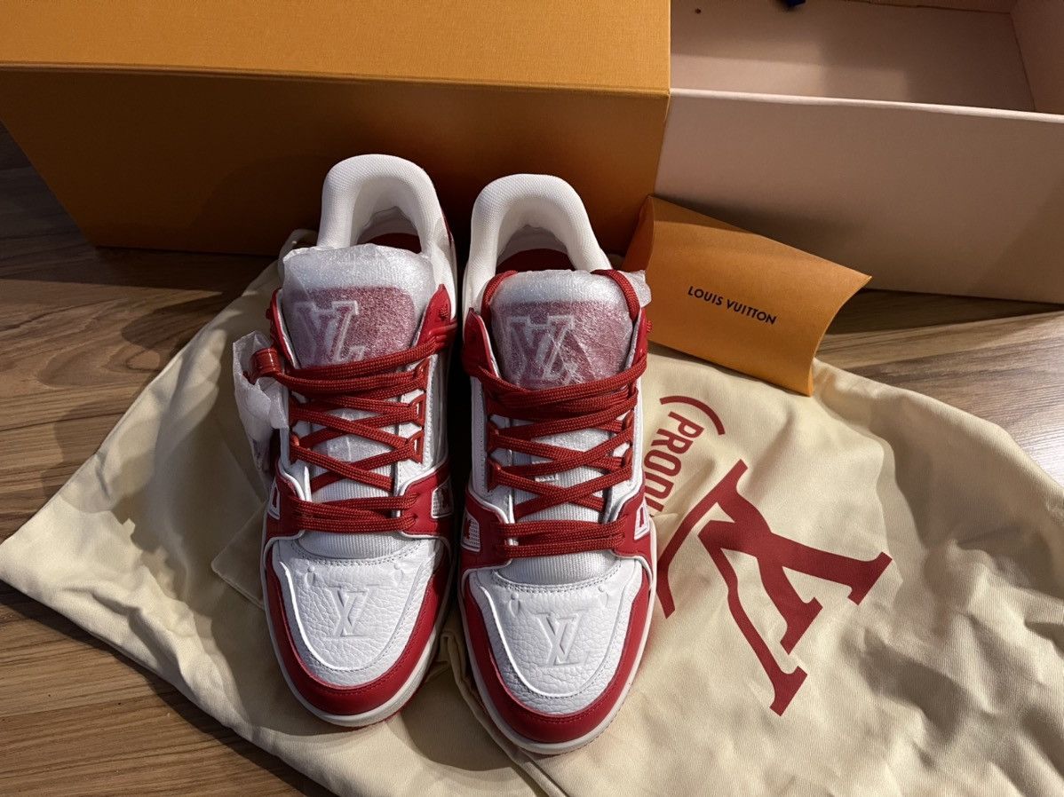 Louis Vuitton Rare Limited Edition LV Trainer Sneaker (RED) Size US 5 / EU 37 - 2 Thumbnail