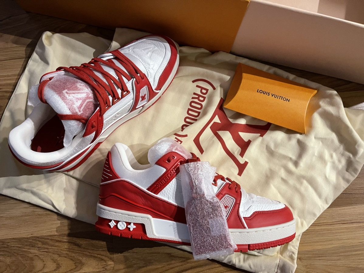 Louis Vuitton Rare Limited Edition LV Trainer Sneaker (RED) Size US 5 / EU 37 - 4 Thumbnail