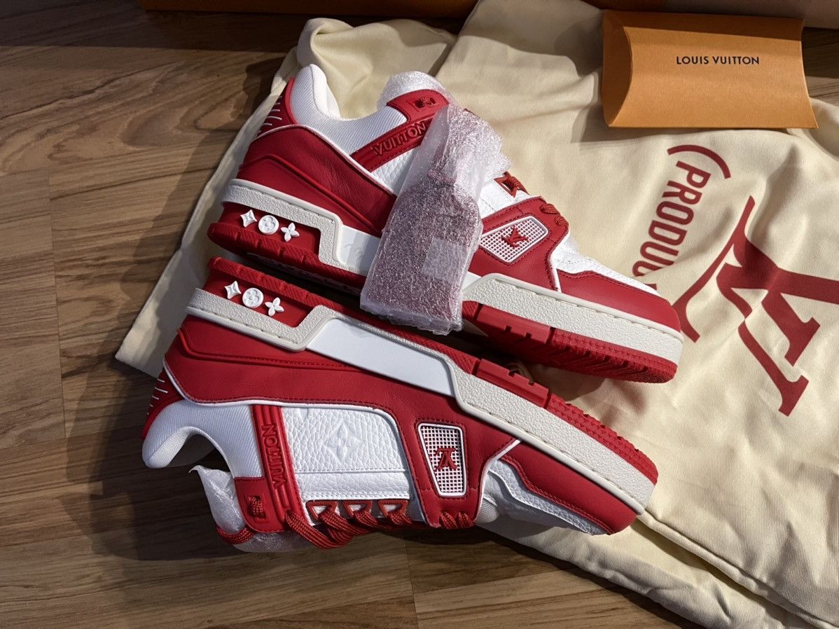 Louis Vuitton Rare Limited Edition LV Trainer Sneaker (RED) Size US 5 / EU 37 - 3 Thumbnail