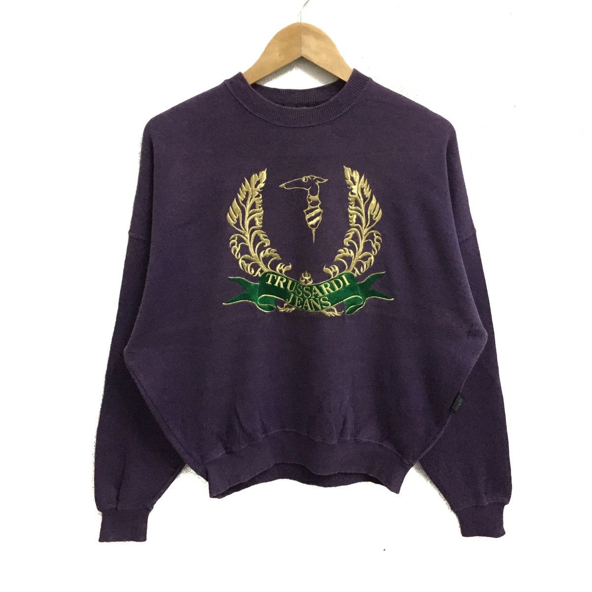Trussardi × Vintage Vintage TRUSSARDI JEANS Big Logo Embroidery Sweatshirt Size US M / EU 48-50 / 2 - 1 Thumbnail