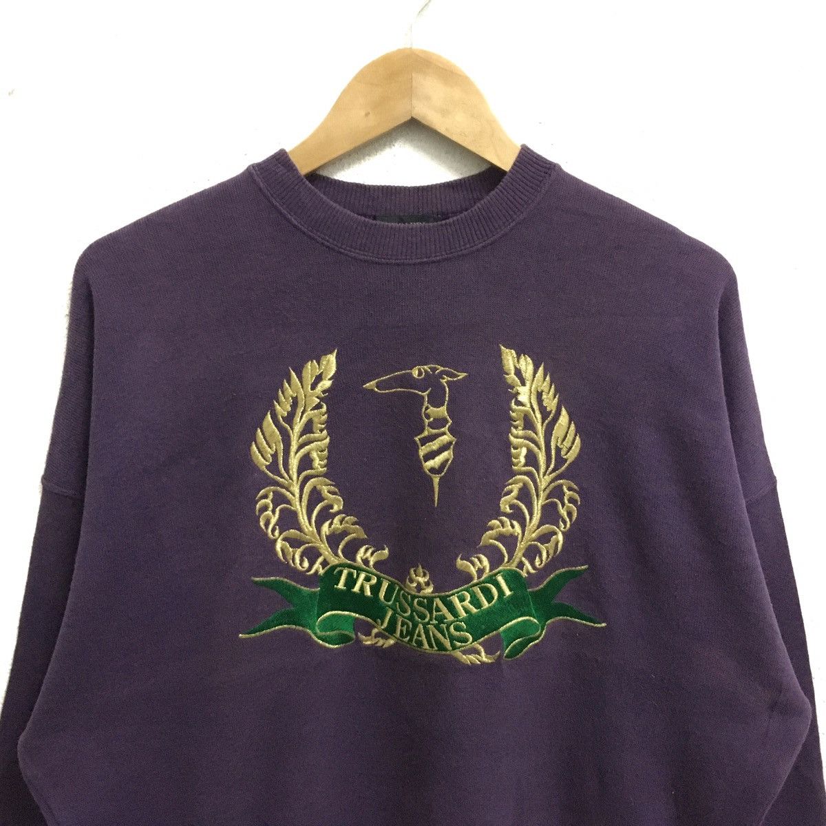 Trussardi × Vintage Vintage TRUSSARDI JEANS Big Logo Embroidery Sweatshirt Size US M / EU 48-50 / 2 - 3 Thumbnail