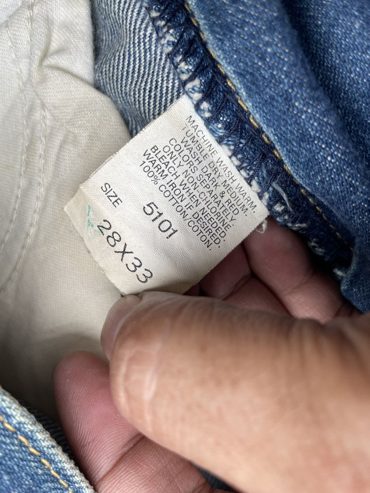 Lee × Vintage Vintage Lee Lot 101 White Selvedge Denim Size US 28 / EU 44 - 16 Thumbnail
