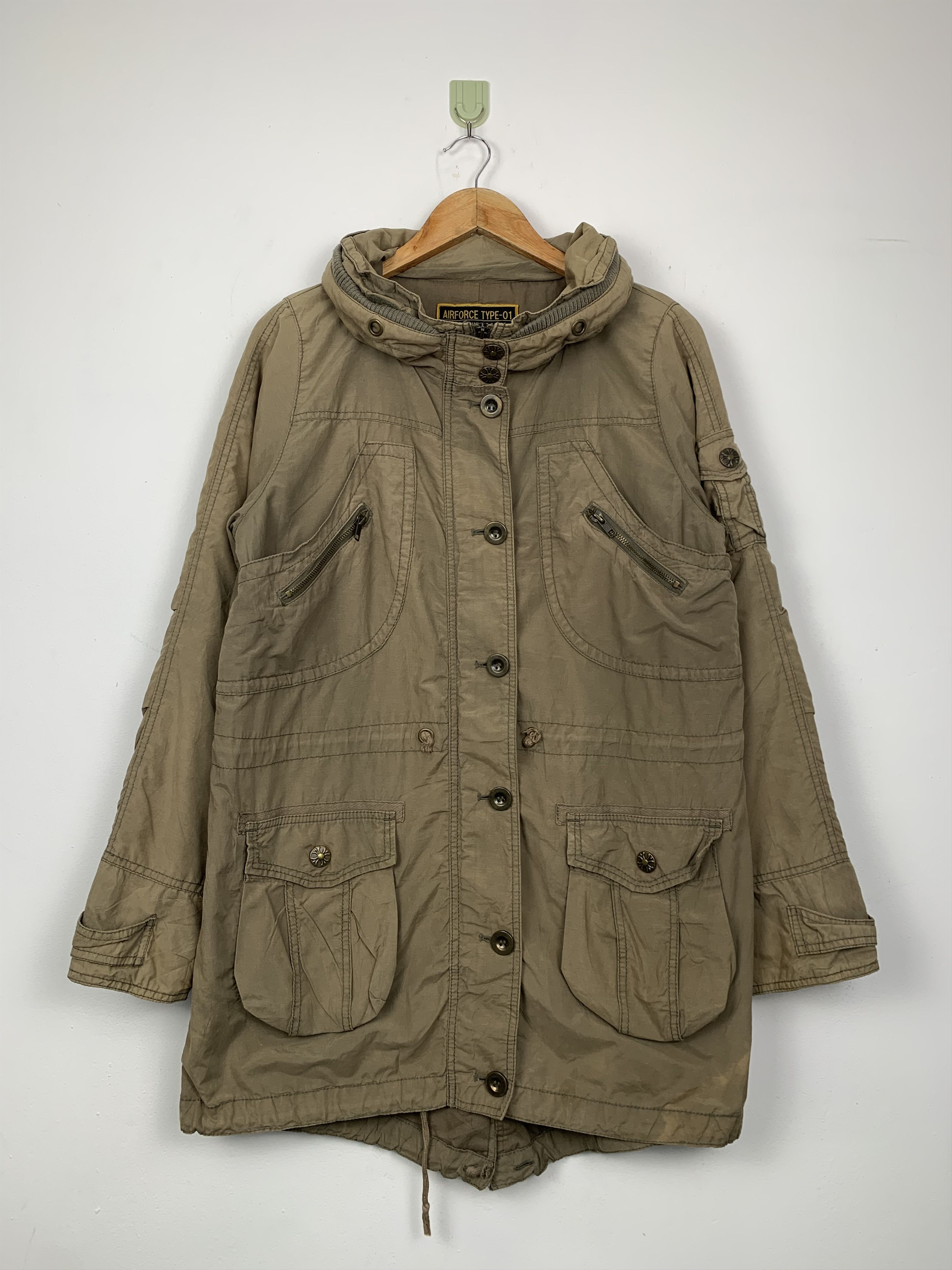 Japanese Brand Vintage AIR FORCE Multi Pocket Parkas J0632 Size US S / EU 44-46 / 1 - 1 Thumbnail