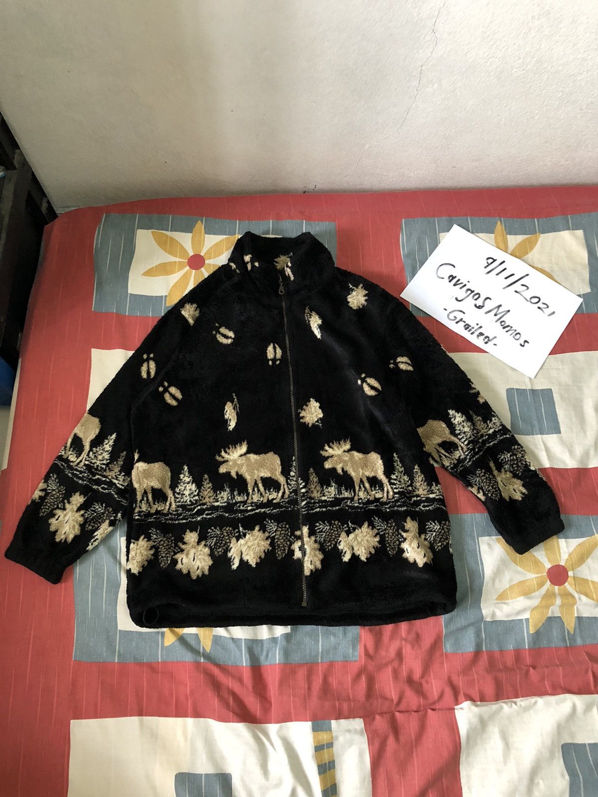 Japanese Brand 🇨🇦MADE IN CANADA DEER PRINT FLEECE OUTDOOR JACKET Size US M / EU 48-50 / 2 - 10 Thumbnail