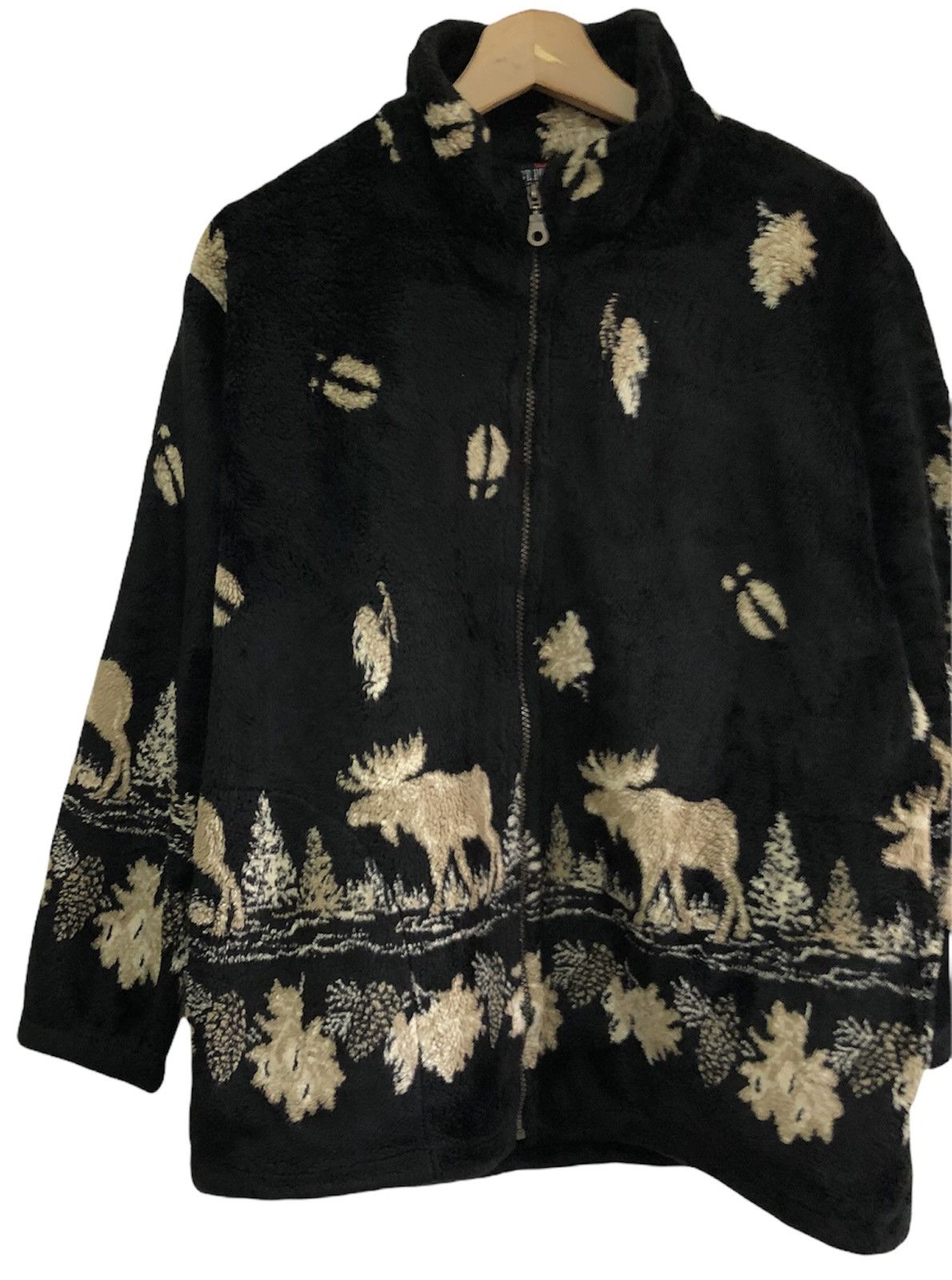 Japanese Brand 🇨🇦MADE IN CANADA DEER PRINT FLEECE OUTDOOR JACKET Size US M / EU 48-50 / 2 - 4 Thumbnail