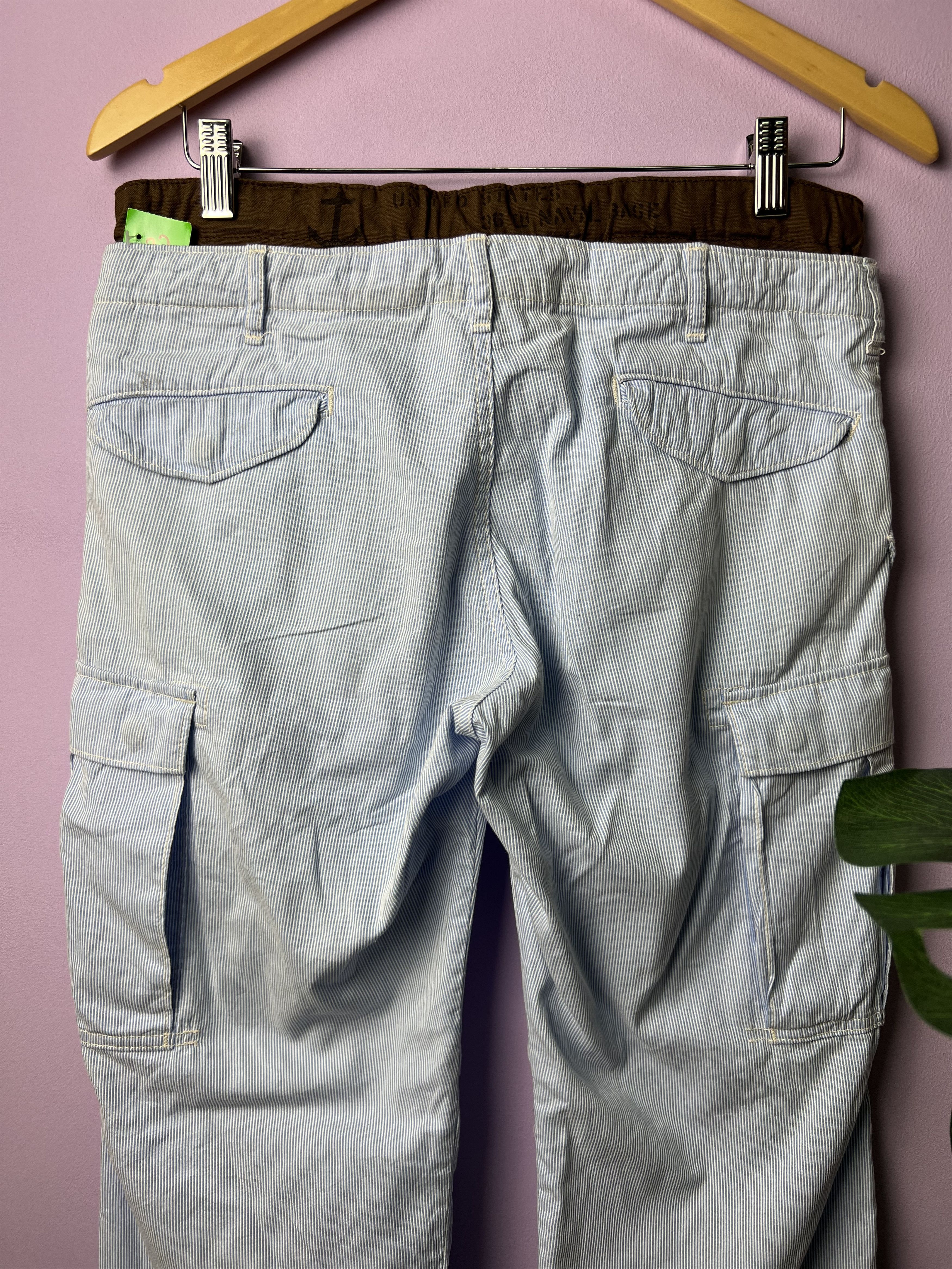 Other 🔥Denim Dungaree Marine Double Waist Cargo Pants Size US 31 - 9 Thumbnail