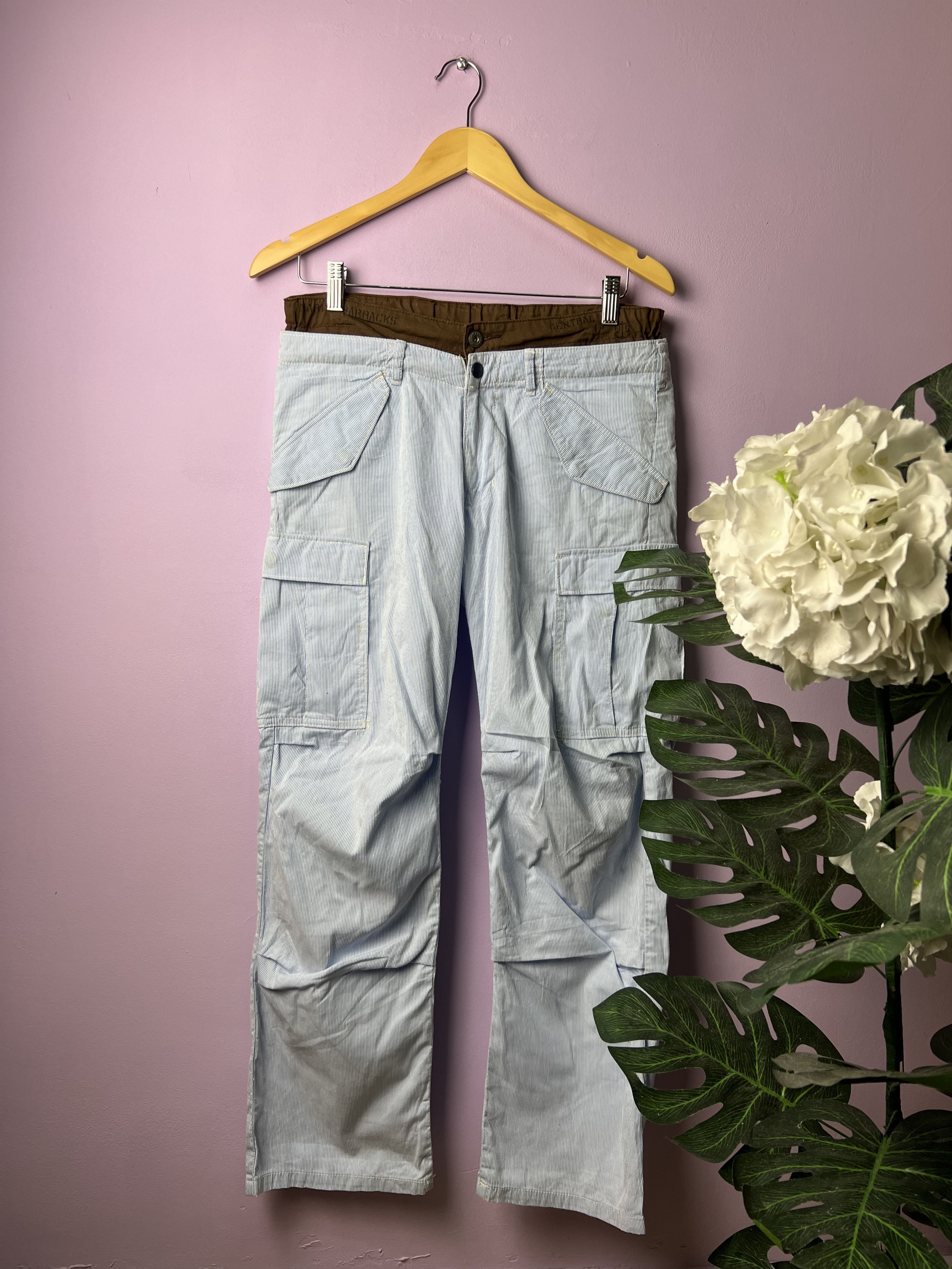 Other 🔥Denim Dungaree Marine Double Waist Cargo Pants Size US 31 - 1 Thumbnail