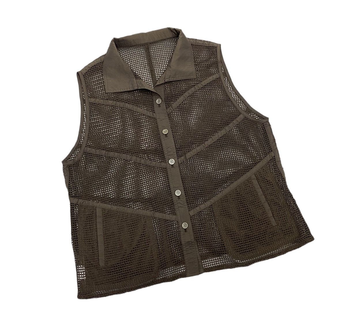 Issey Miyake 🔥ARCHIVE 🎌 ISSEY MIYAKE DESIGN STUDIO FISHNET MESH VEST Size US M / EU 48-50 / 2 - 4 Thumbnail