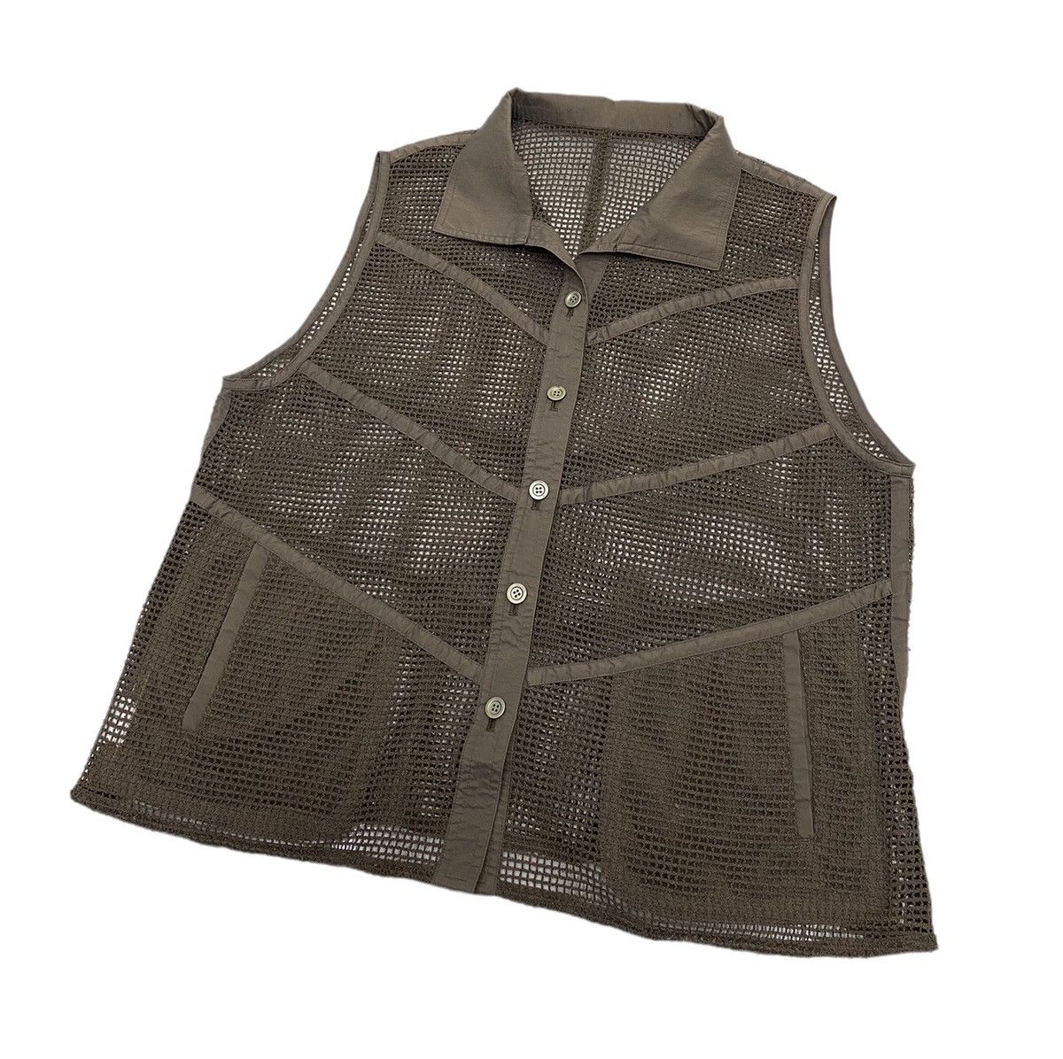 Issey Miyake 🔥ARCHIVE 🎌 ISSEY MIYAKE DESIGN STUDIO FISHNET MESH VEST Size US M / EU 48-50 / 2 - 5 Thumbnail