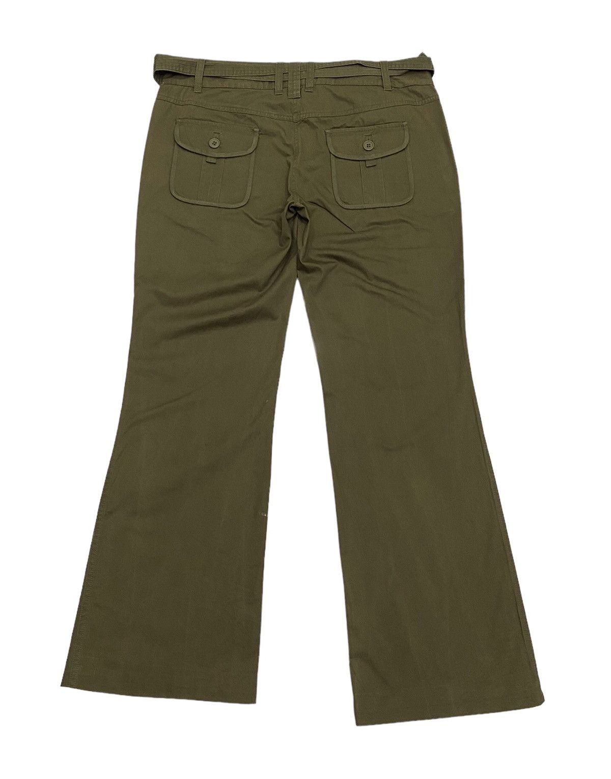 Hysteric Glamour OG🔥VINTAGE ZARA OLIVE MILITARY STYLE BELTED FLARE PANTS Size US 34 / EU 50 - 2 Thumbnail