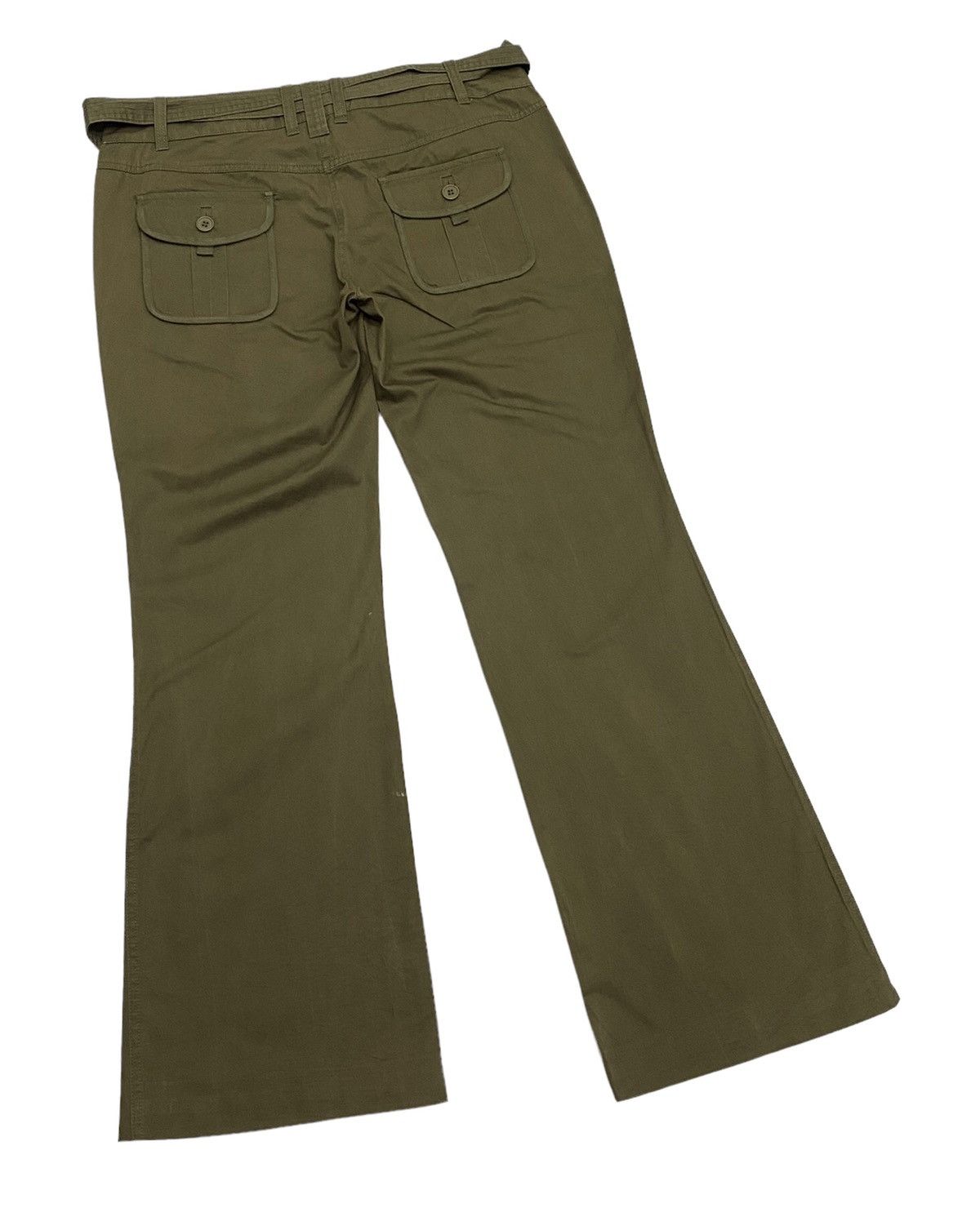 Hysteric Glamour OG🔥VINTAGE ZARA OLIVE MILITARY STYLE BELTED FLARE PANTS Size US 34 / EU 50 - 5 Thumbnail