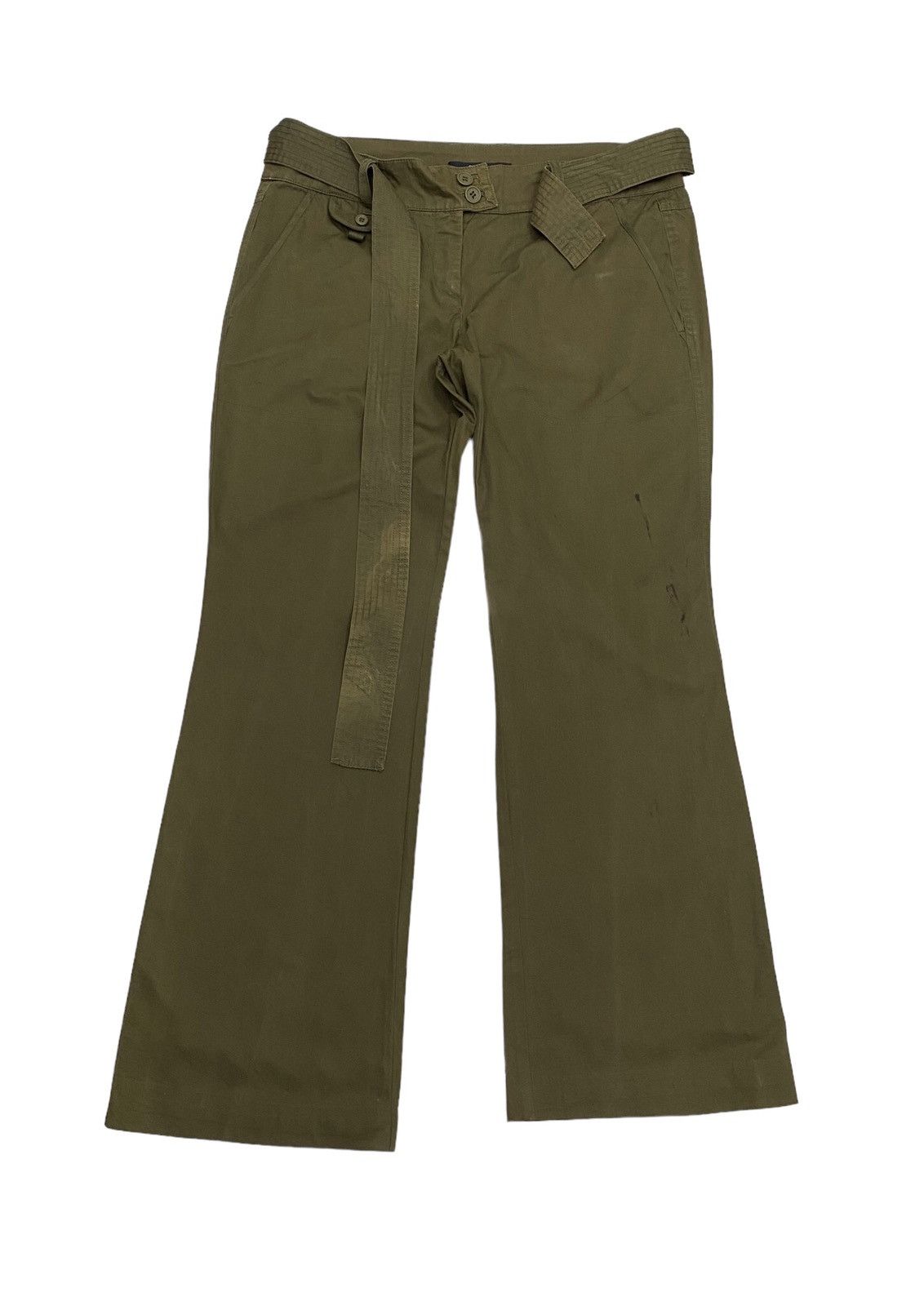 Hysteric Glamour OG🔥VINTAGE ZARA OLIVE MILITARY STYLE BELTED FLARE PANTS Size US 34 / EU 50 - 1 Thumbnail