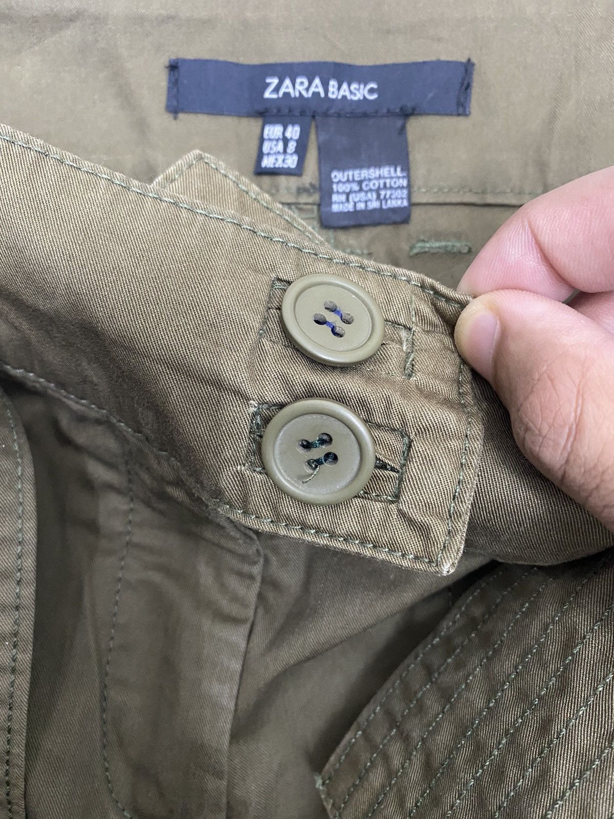 Hysteric Glamour OG🔥VINTAGE ZARA OLIVE MILITARY STYLE BELTED FLARE PANTS Size US 34 / EU 50 - 7 Thumbnail