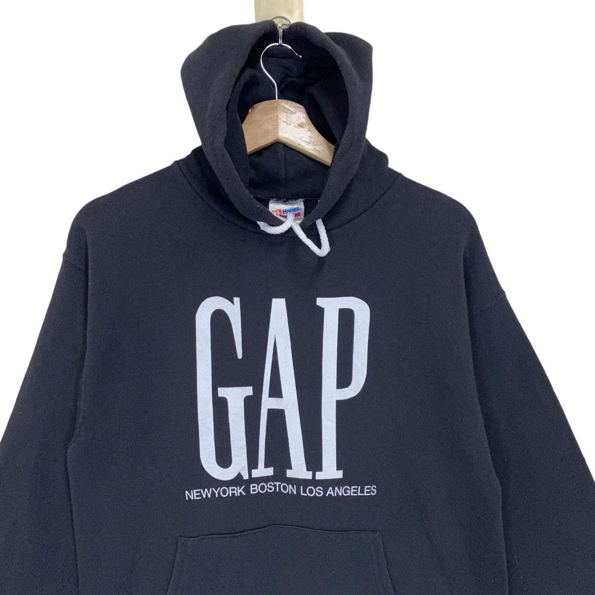 Gap × Hanes × Vintage Vintage 90s GAP Big Logo Pullover Hoodies Size US M / EU 48-50 / 2 - 4 Thumbnail