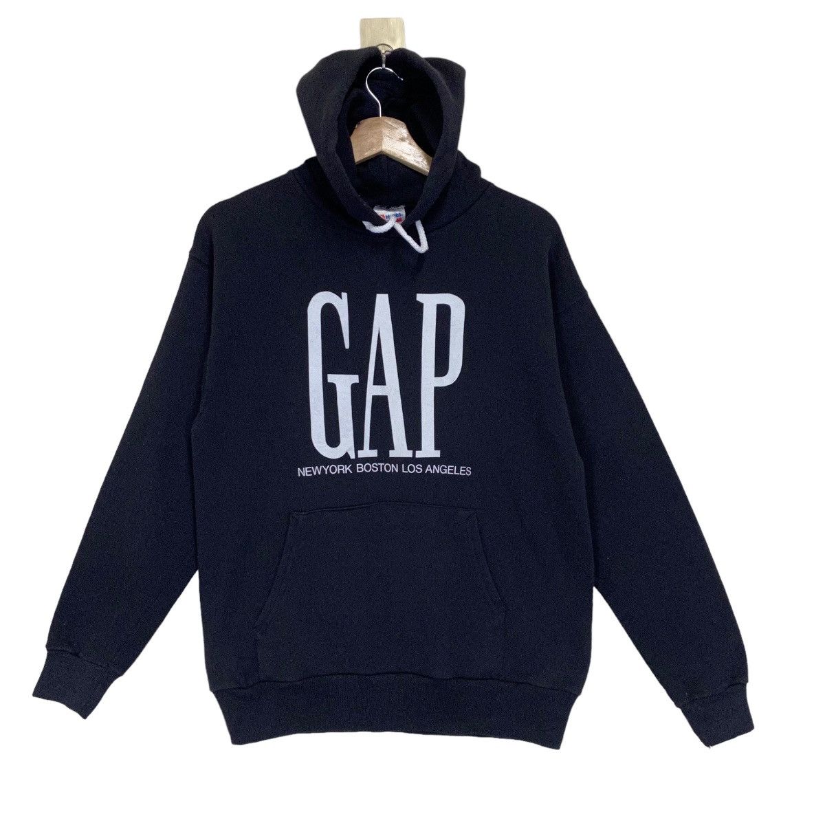 Gap × Hanes × Vintage Vintage 90s GAP Big Logo Pullover Hoodies Size US M / EU 48-50 / 2 - 1 Thumbnail