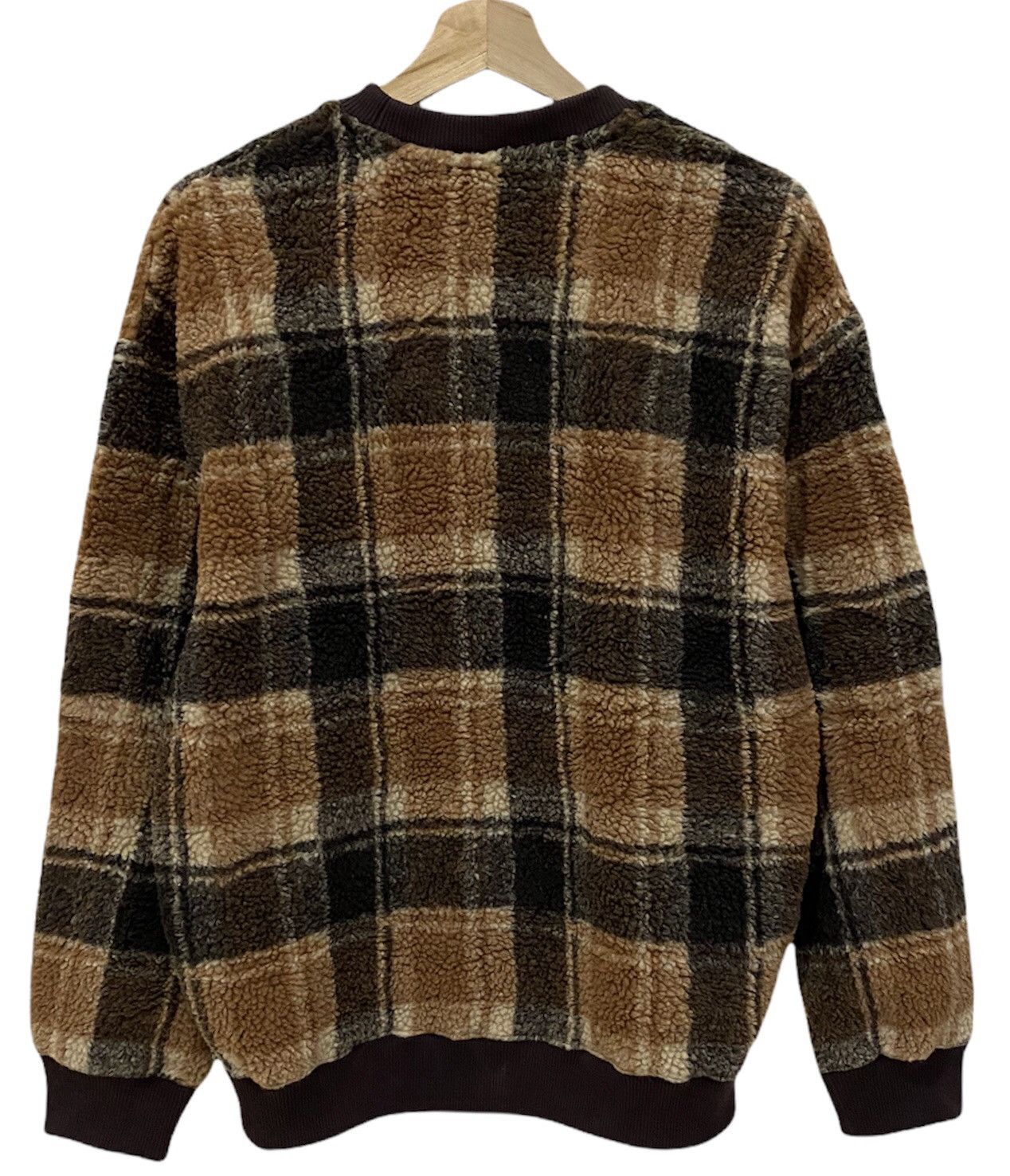 Japanese Brand VINTAGE BENO BROWN TARTAN WOOL SWEATSHIRT Size US M / EU 48-50 / 2 - 3 Thumbnail