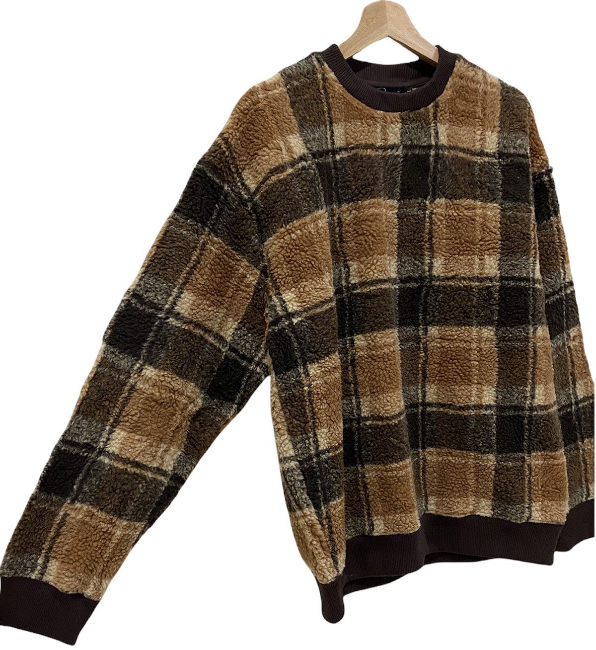 Japanese Brand VINTAGE BENO BROWN TARTAN WOOL SWEATSHIRT Size US M / EU 48-50 / 2 - 5 Thumbnail