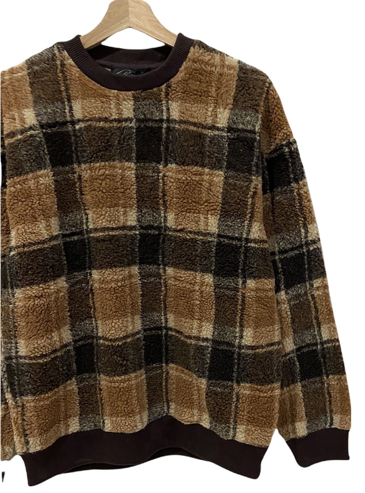 Japanese Brand VINTAGE BENO BROWN TARTAN WOOL SWEATSHIRT Size US M / EU 48-50 / 2 - 7 Thumbnail