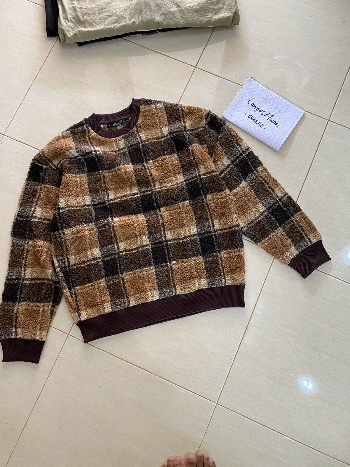 Japanese Brand VINTAGE BENO BROWN TARTAN WOOL SWEATSHIRT Size US M / EU 48-50 / 2 - 8 Thumbnail