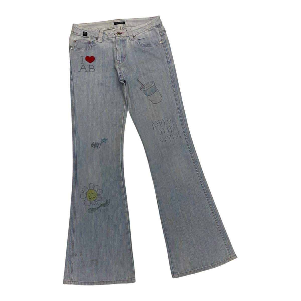 Angel Blue HYSTERIC GLAMOUR 1990s ANGEl BLUE DENIM RARE DESIGN FLARED Size US 28 / EU 44 - 7 Thumbnail