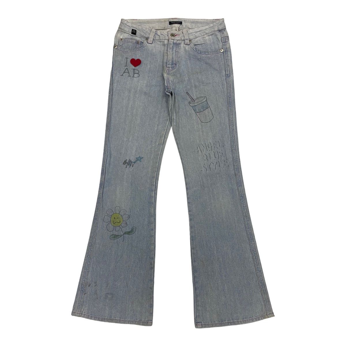 Angel Blue HYSTERIC GLAMOUR 1990s ANGEl BLUE DENIM RARE DESIGN FLARED Size US 28 / EU 44 - 1 Thumbnail