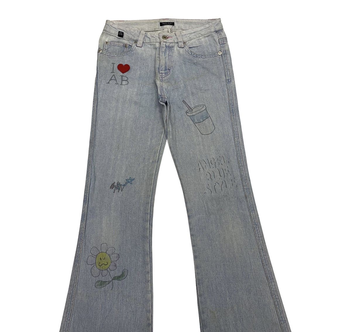 Angel Blue HYSTERIC GLAMOUR 1990s ANGEl BLUE DENIM RARE DESIGN FLARED Size US 28 / EU 44 - 6 Thumbnail