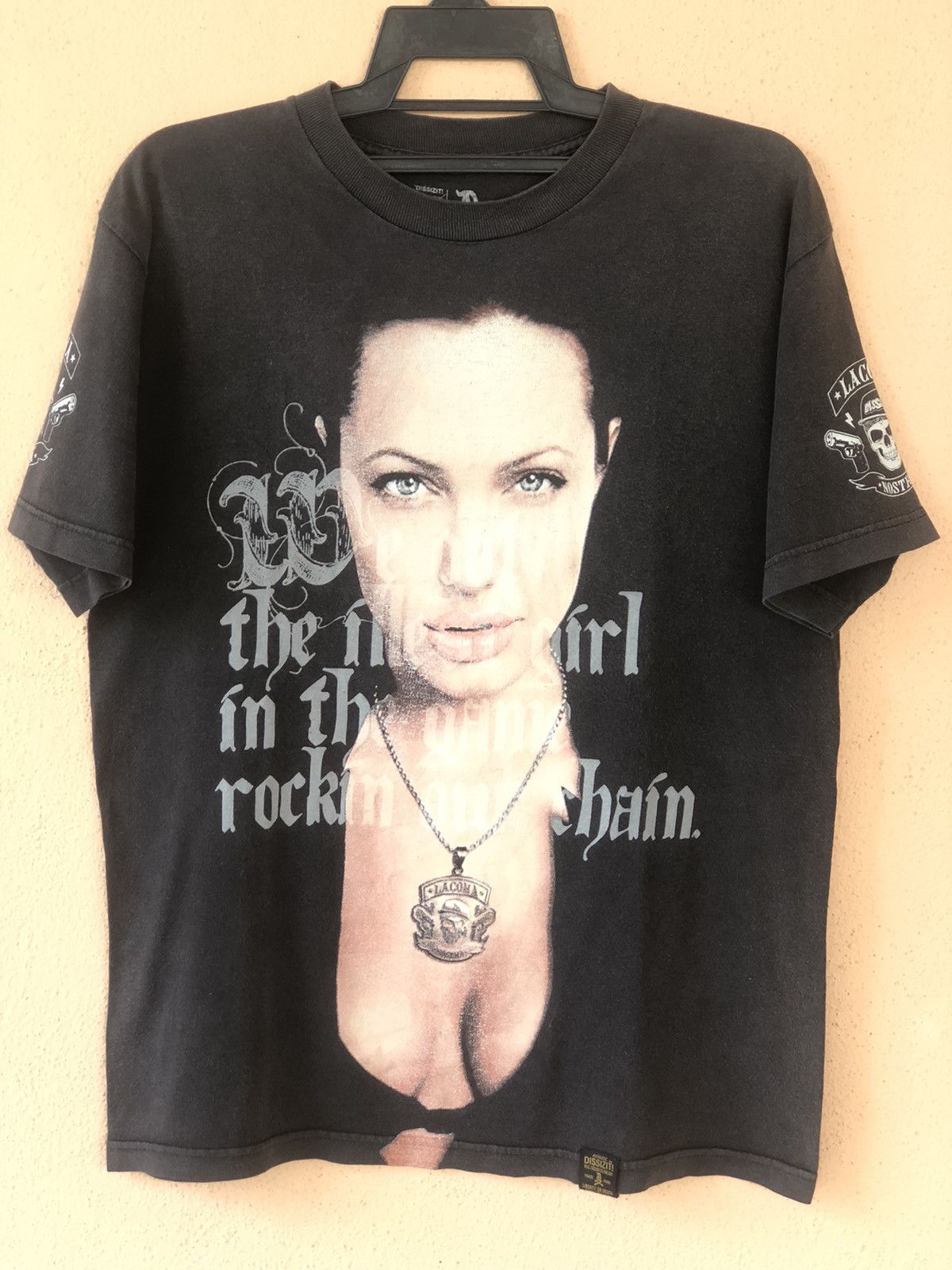 image of Angelina Jolie Big Print X Dissizit in Black, Men's (Size Medium)