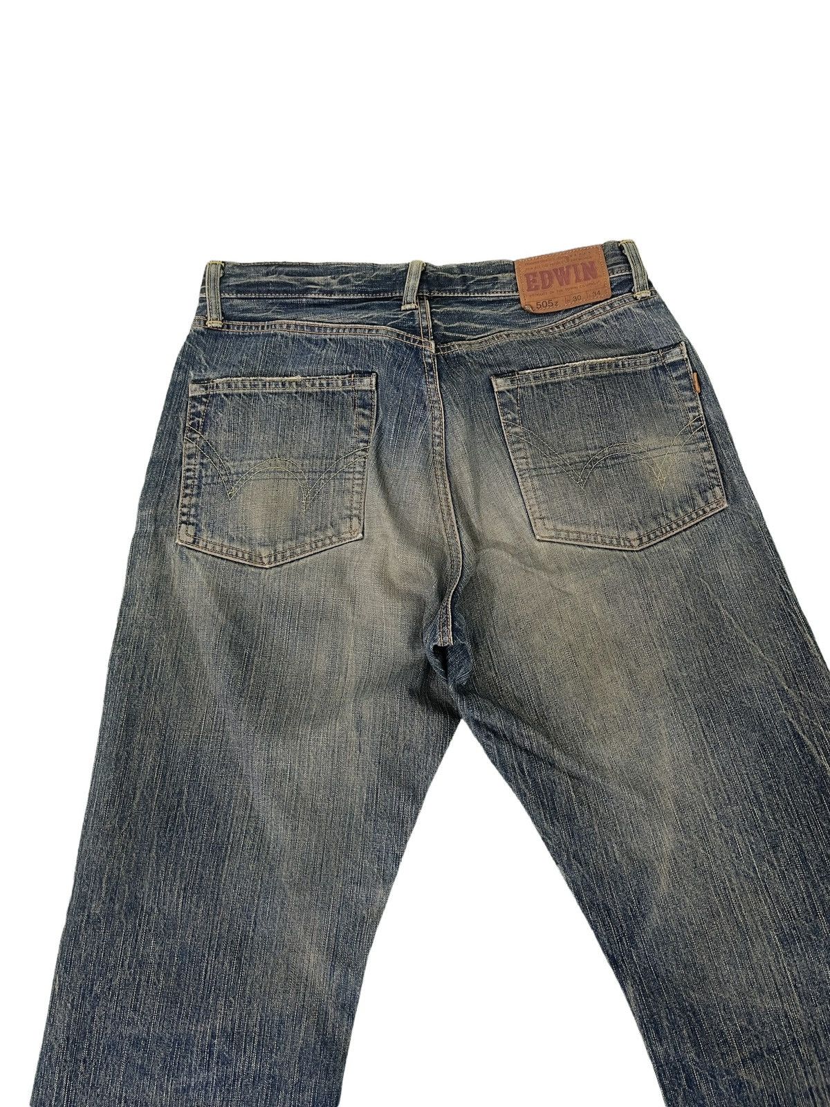 Edwin Loose Jeans Vtg Edwin 505z Japan Mud Wash Distress 1🟦 Size US 31 - 12 Thumbnail