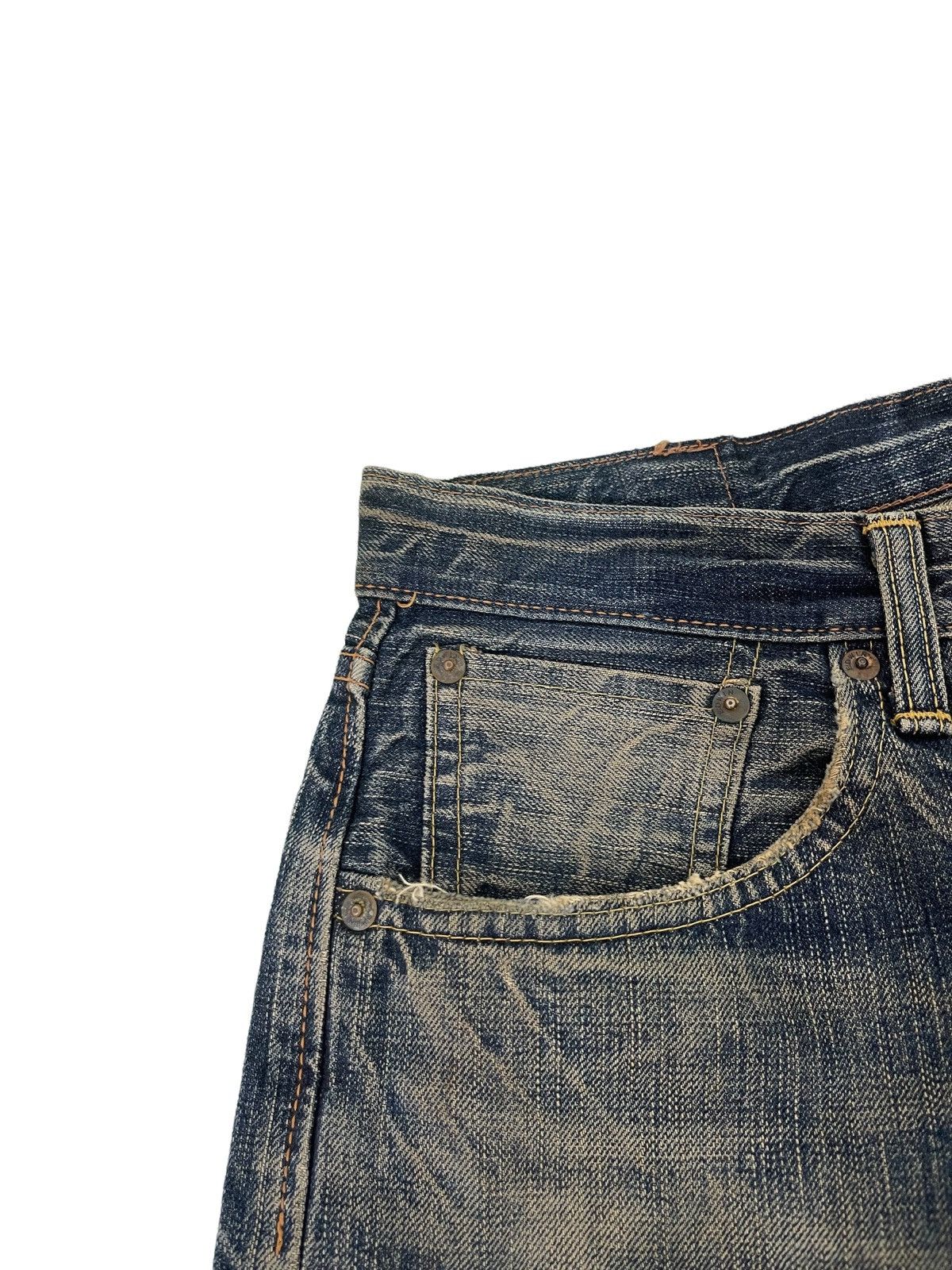 Edwin Loose Jeans Vtg Edwin 505z Japan Mud Wash Distress 1🟦 Size US 31 - 8 Thumbnail