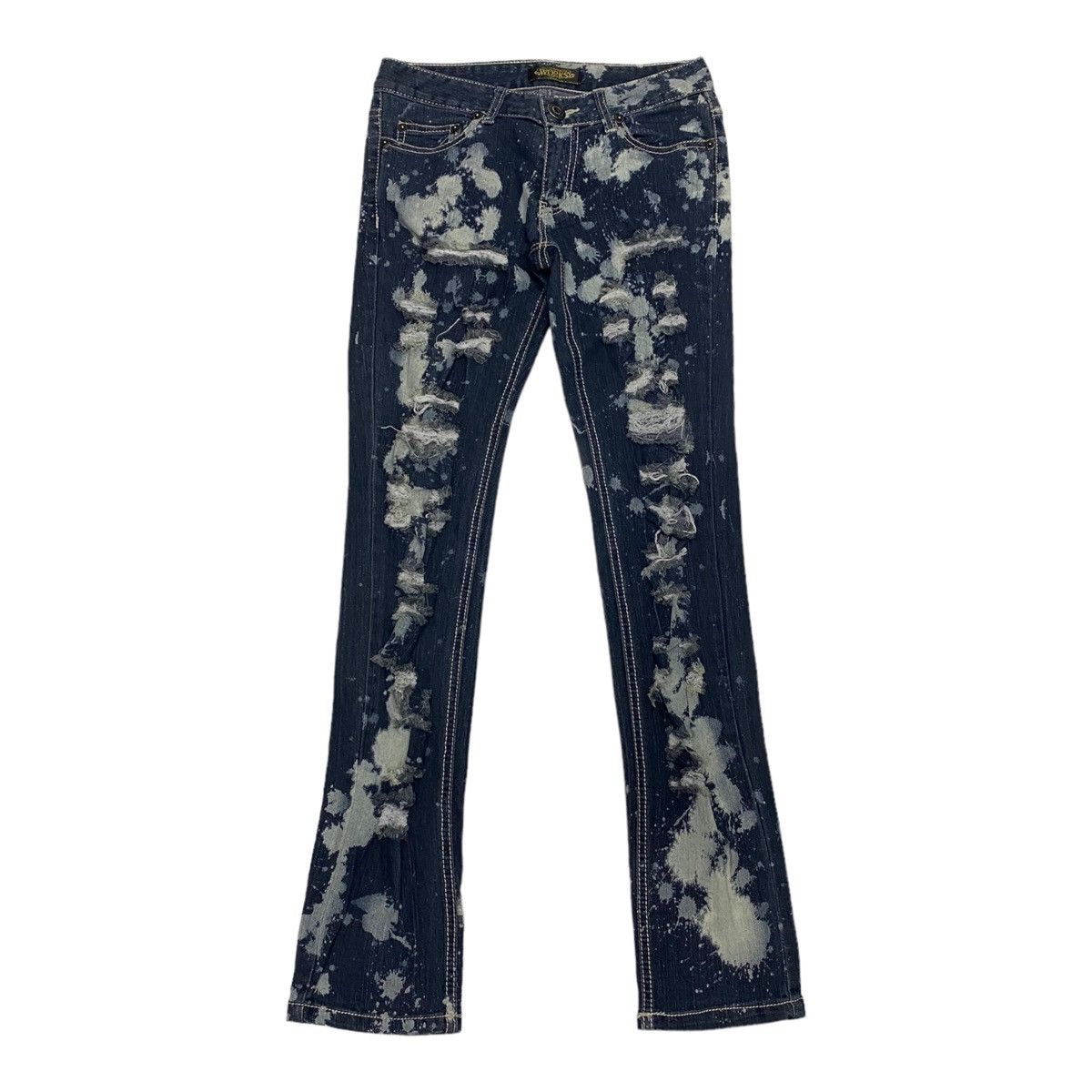 If Six Was Nine NO + 81662321758 WORKS DISTRESSED PUNK INSANE DENIM PANTS Size 28" / US 6 / IT 42 - 12 Thumbnail