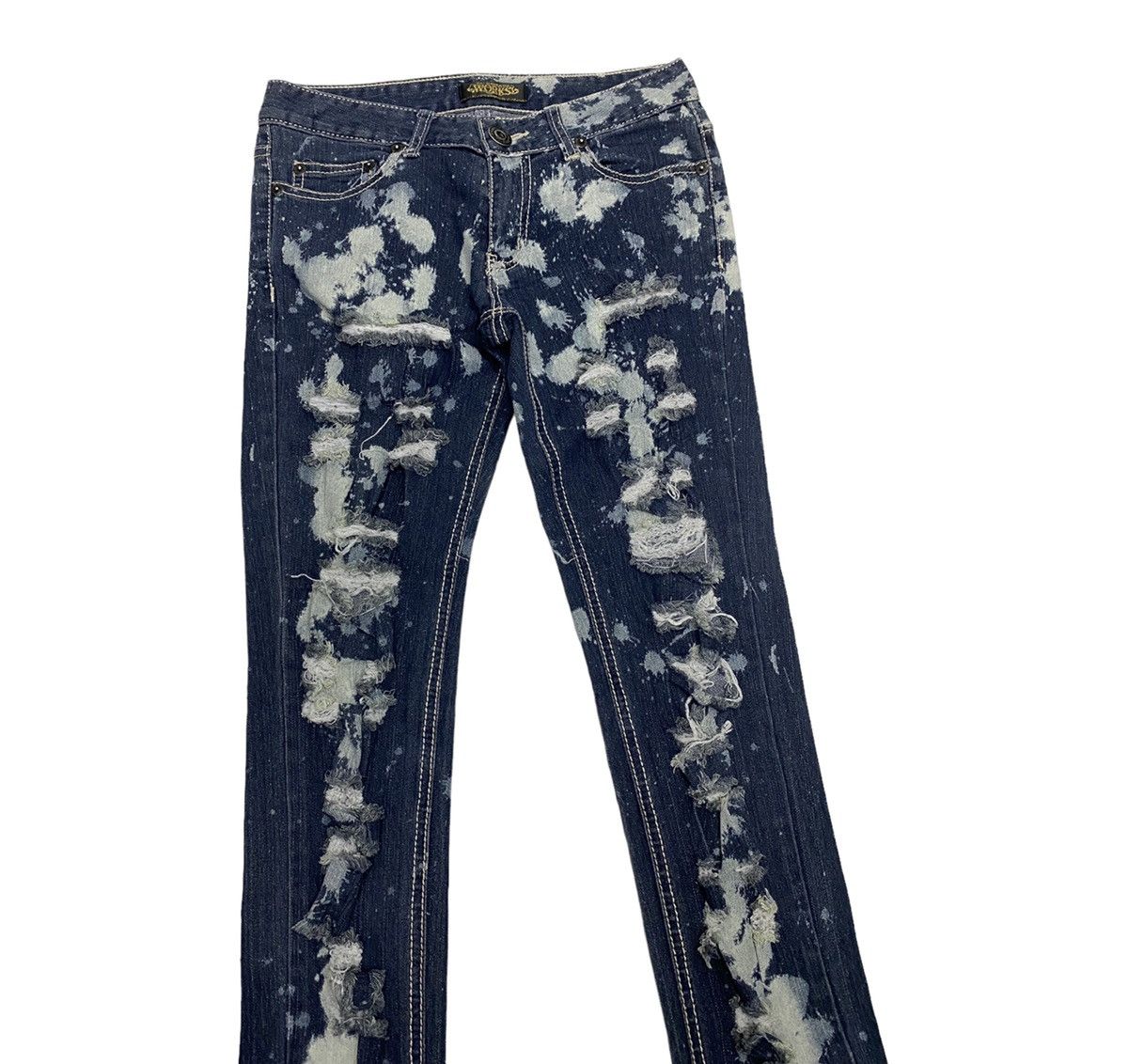 If Six Was Nine NO + 81662321758 WORKS DISTRESSED PUNK INSANE DENIM PANTS Size 28" / US 6 / IT 42 - 3 Thumbnail