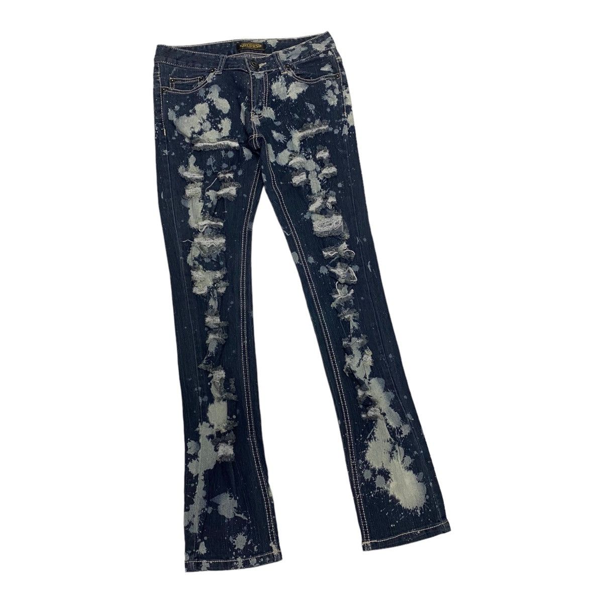 If Six Was Nine NO + 81662321758 WORKS DISTRESSED PUNK INSANE DENIM PANTS Size 28" / US 6 / IT 42 - 9 Thumbnail