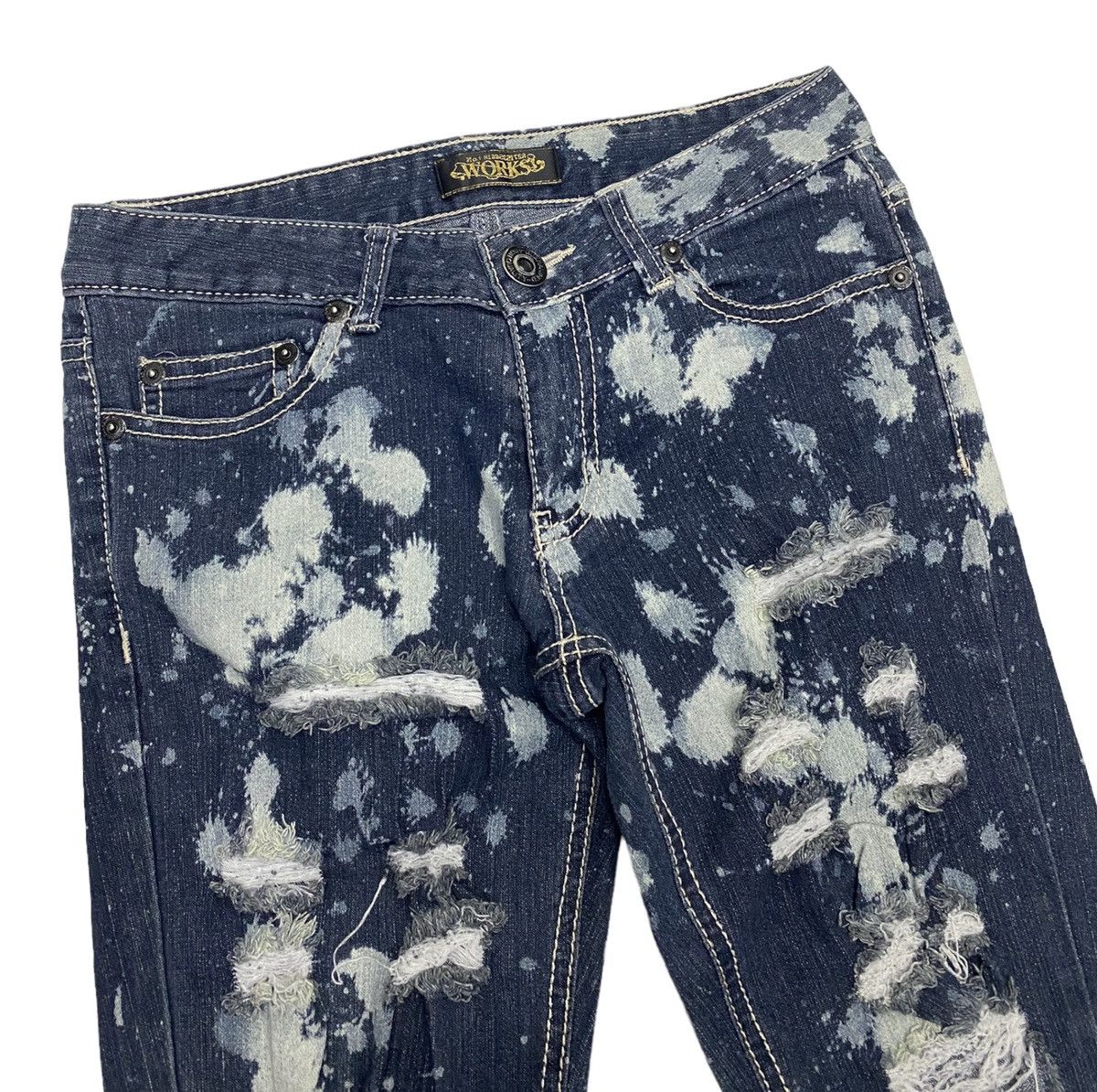 If Six Was Nine NO + 81662321758 WORKS DISTRESSED PUNK INSANE DENIM PANTS Size 28" / US 6 / IT 42 - 5 Thumbnail