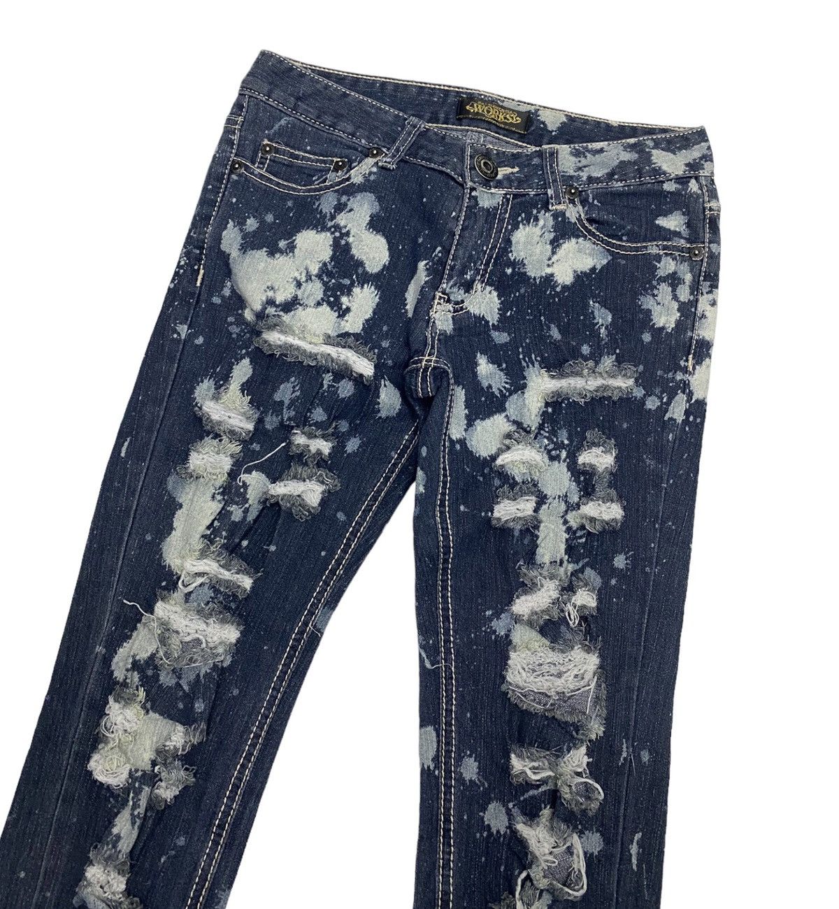 If Six Was Nine NO + 81662321758 WORKS DISTRESSED PUNK INSANE DENIM PANTS Size 28" / US 6 / IT 42 - 4 Thumbnail