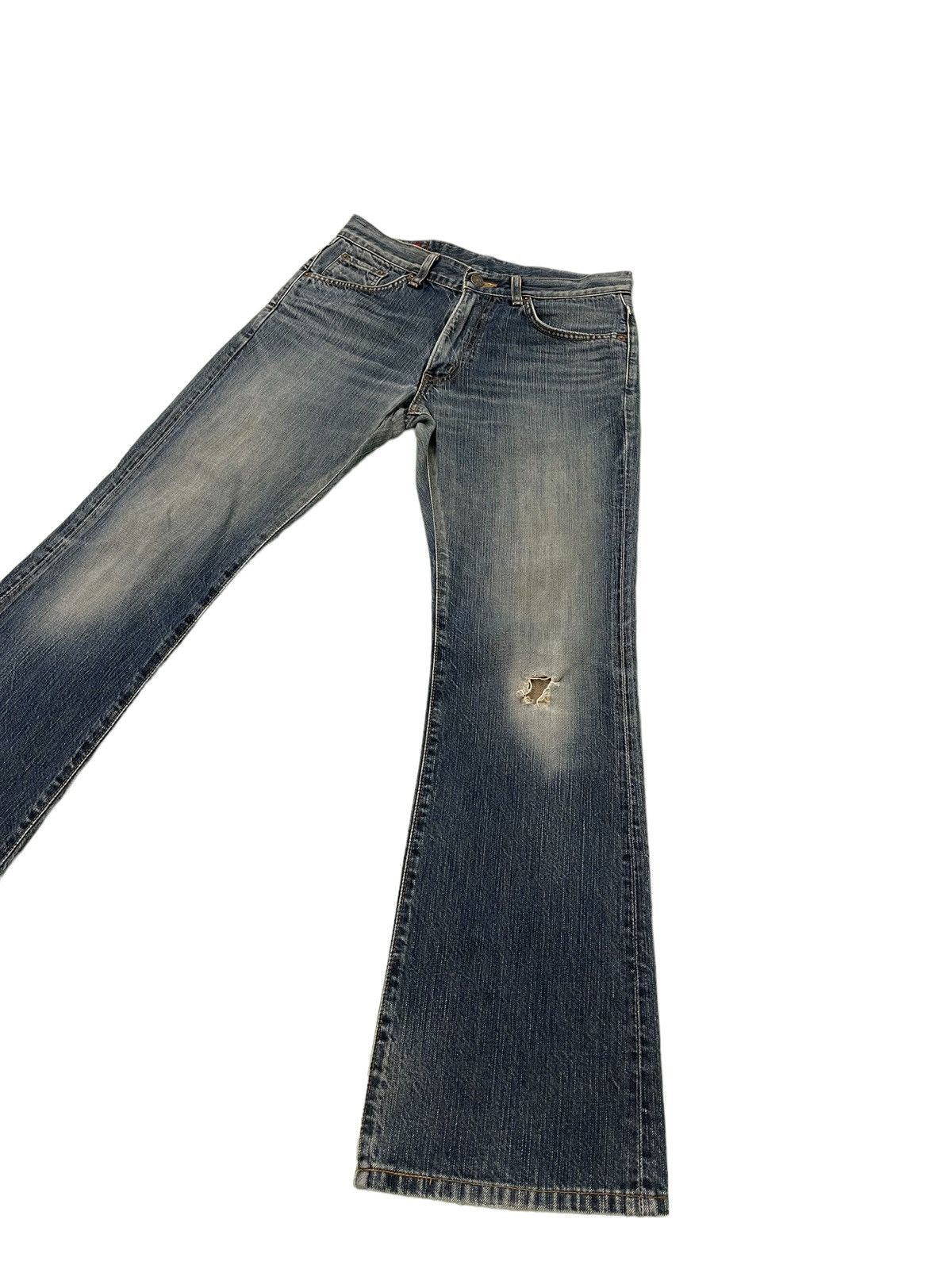Edwin Flare Jeans Edwin Japan 503 Boot Cut Distress Denim 3🟦9 Size US 30 / EU 46 - 1 Thumbnail